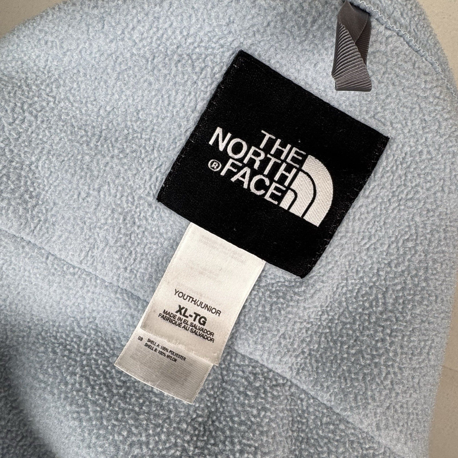 The North Face Youth X-Large XL Blue Gray Fleece Full Zip Jacket