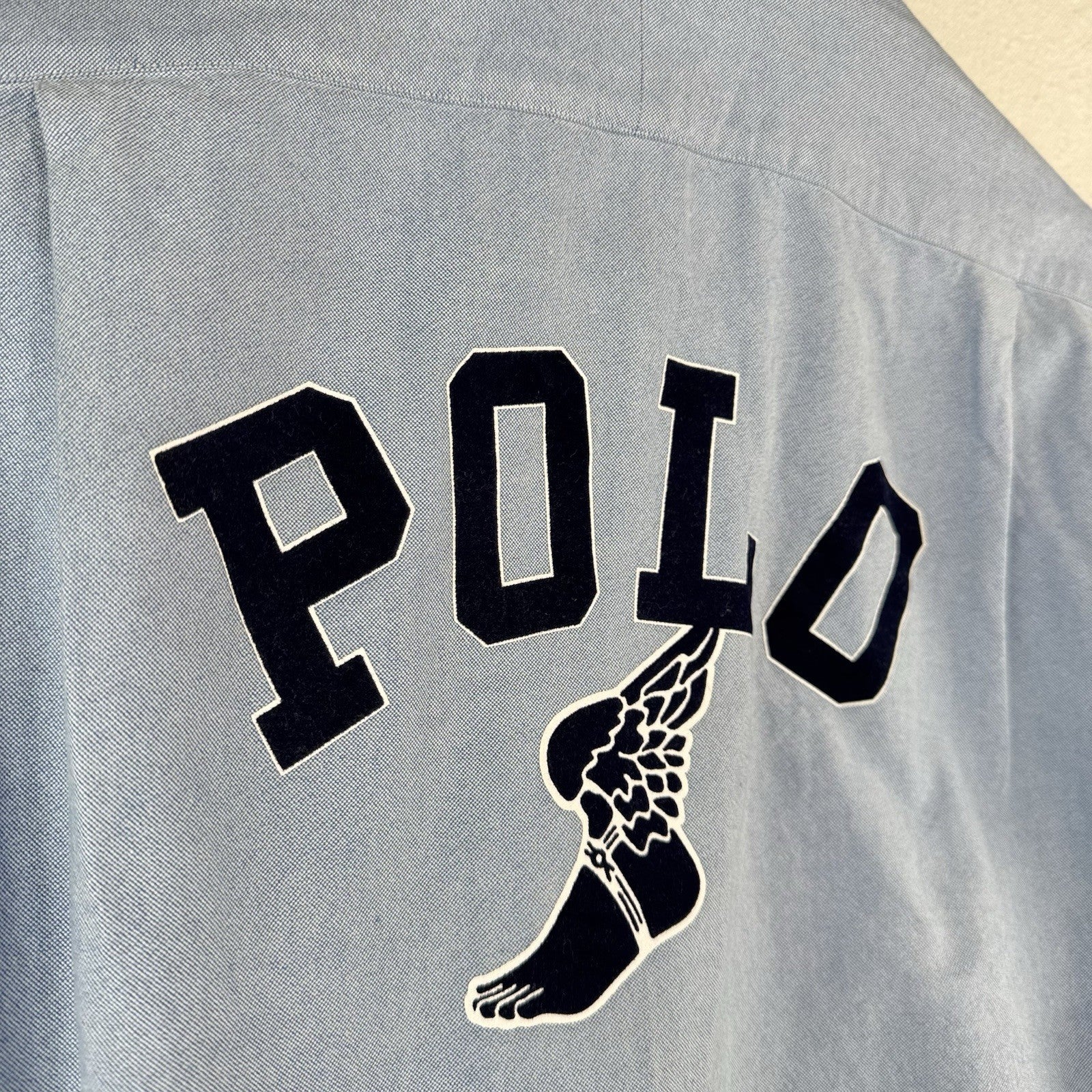 Polo Ralph Lauren Men’s M Classic-Fit Embroidered P-Wing Oxford Shirt Blue