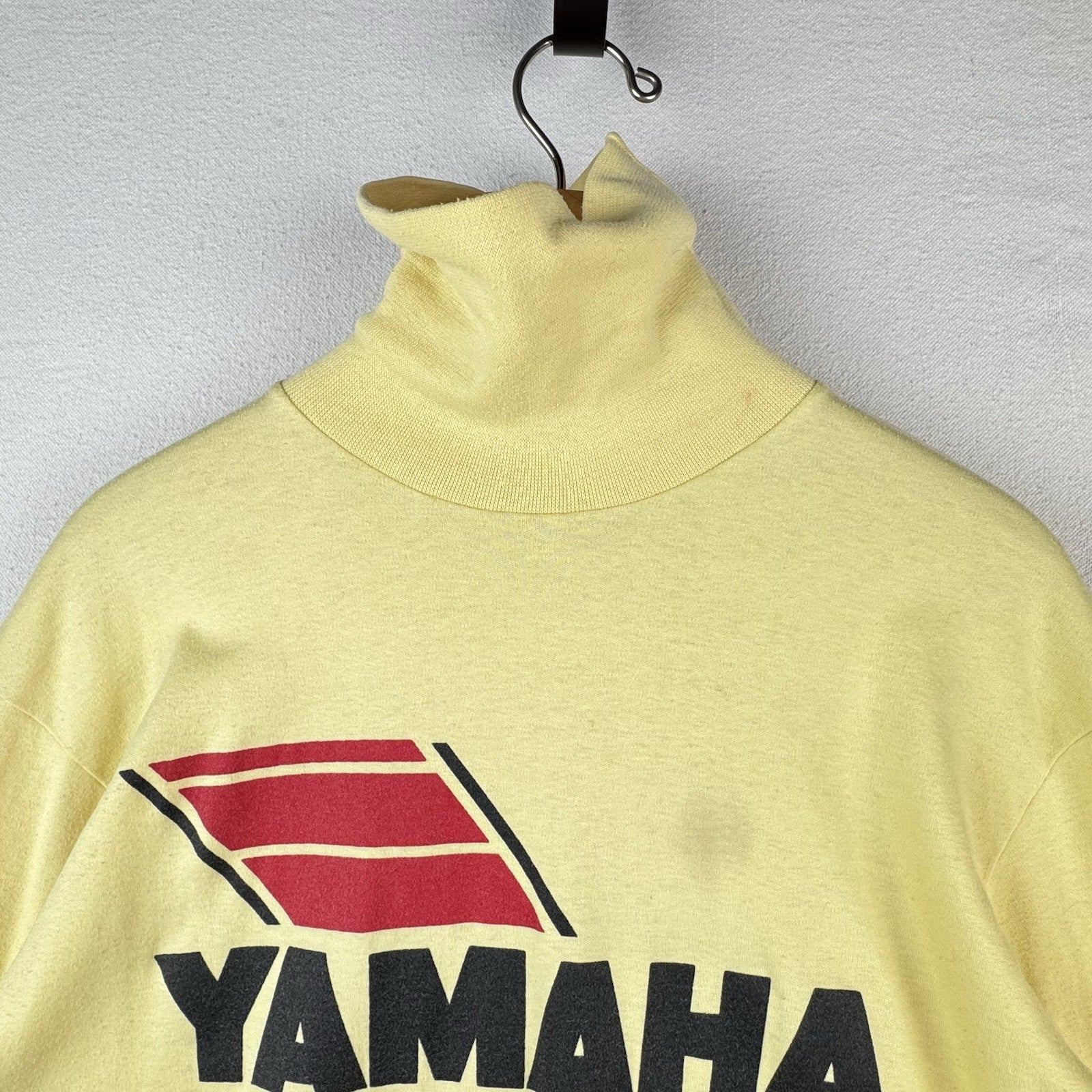 90’s Vintage Yamaha Of Camp Hill Yellow Turtleneck Unisex XL *Distressed