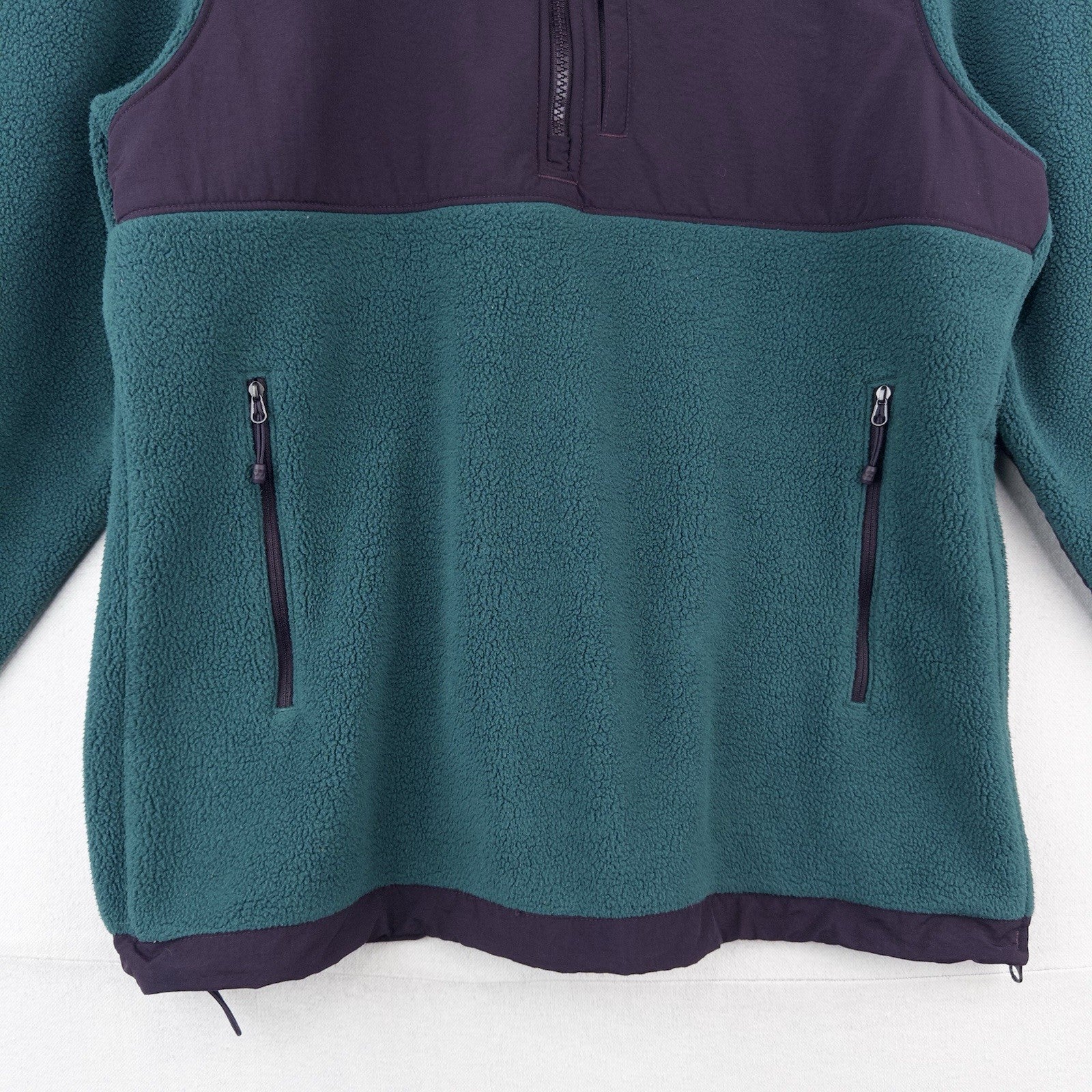 The North Face Women's Medium Denali Fleece Hoodie Pullover 1/4 Zip Green Purple