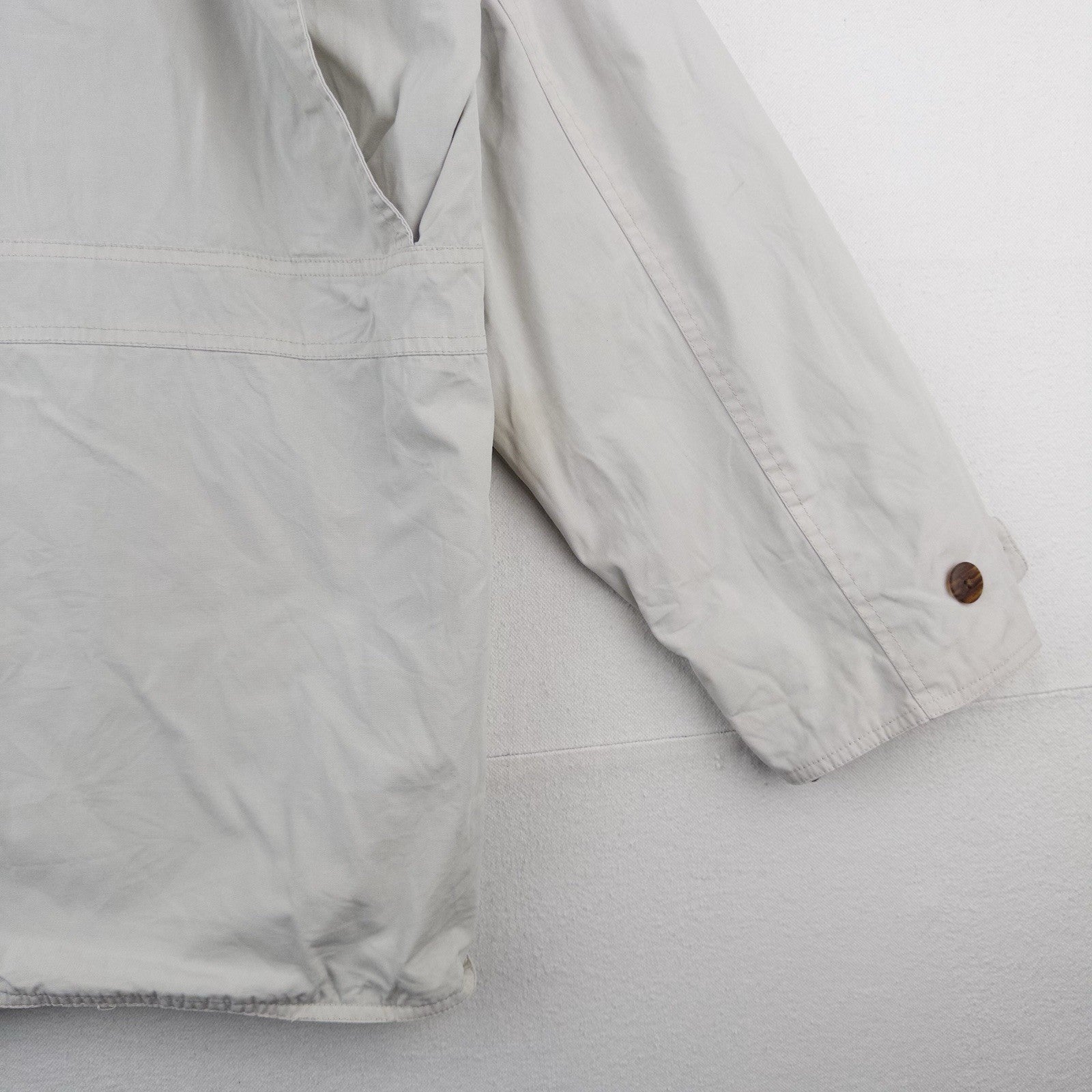90’s Vtg J. Crew Oarsman Barn Jacket Chore Field Coat Corduroy Collar Beige M