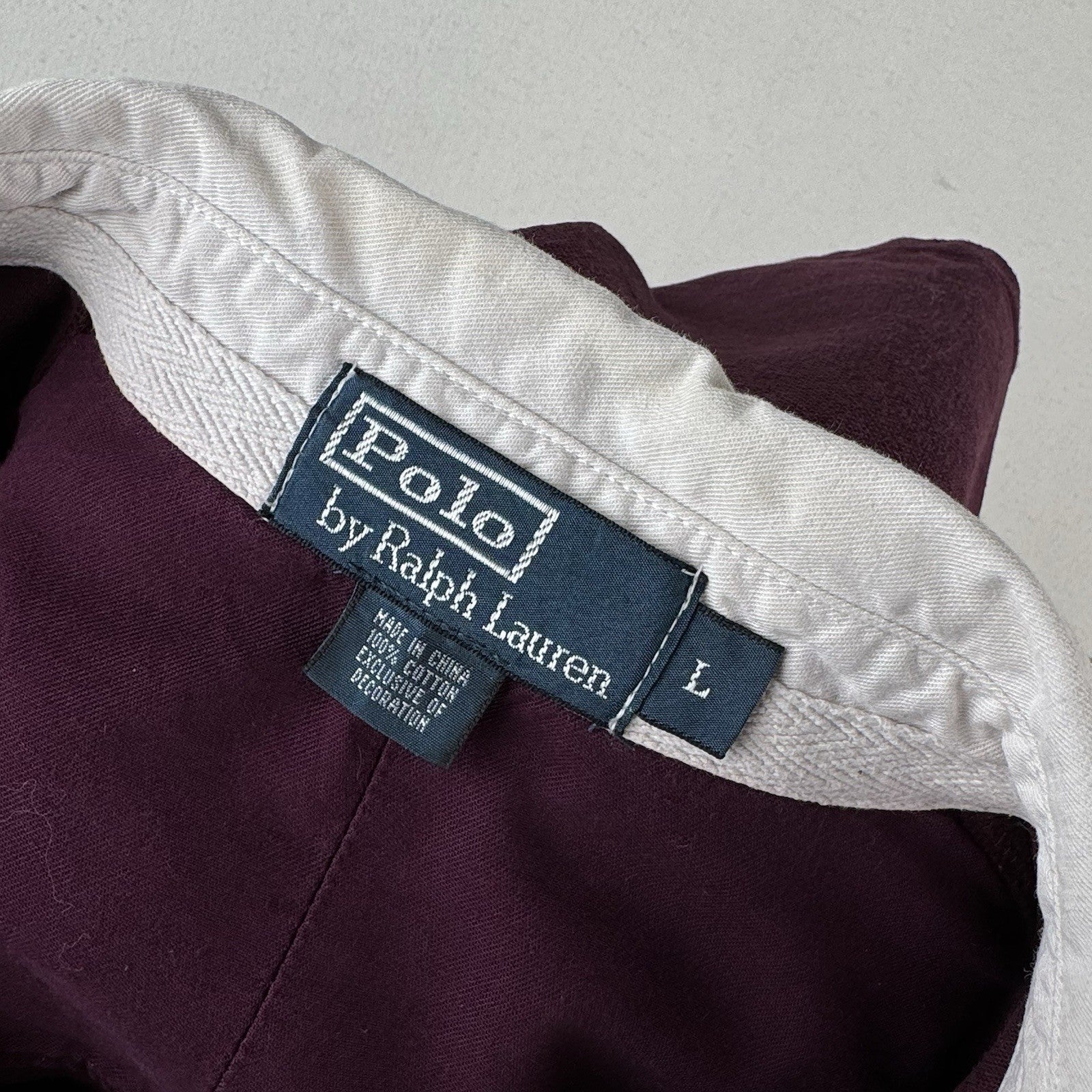 Vintage Polo Ralph Lauren Men’s L Pocket Rugby Shirt Long Sleeve Burgundy White