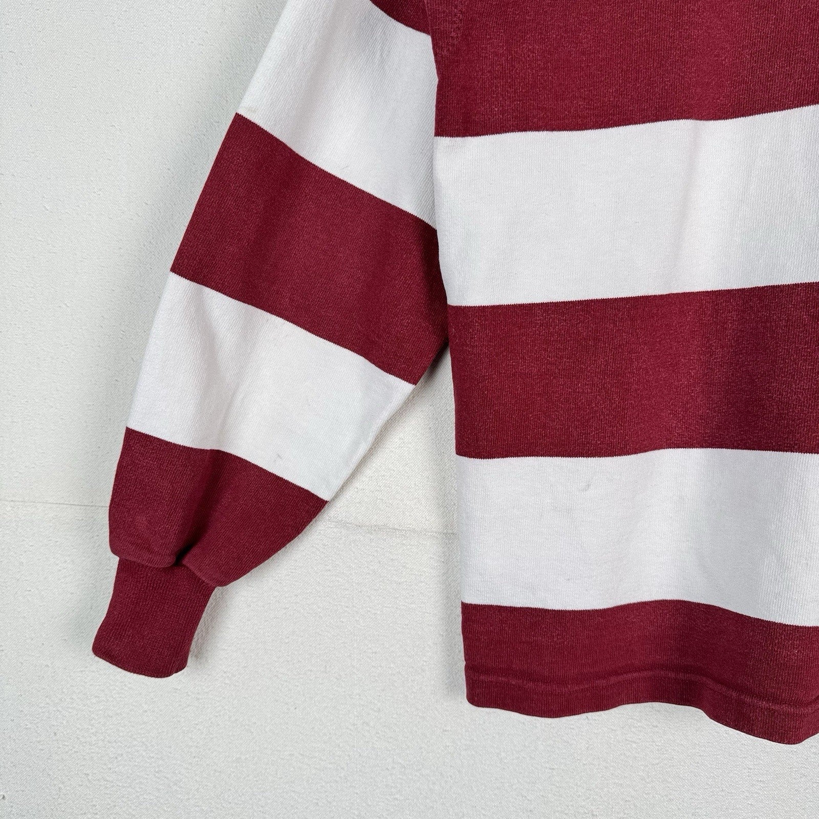 Vintage Rugby Men’s XXL Barbarian Long Sleeve Red White Stripe Polo *Read