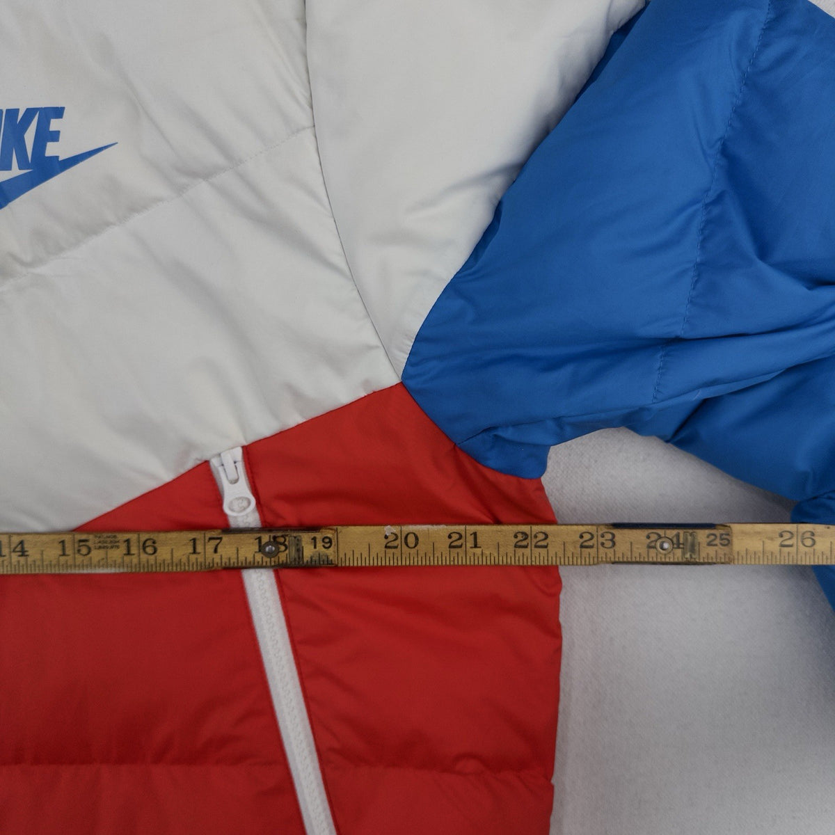 Nike Sportswear Windrunner Down Puffer Jacket Men’s Large Blue White Colorblock