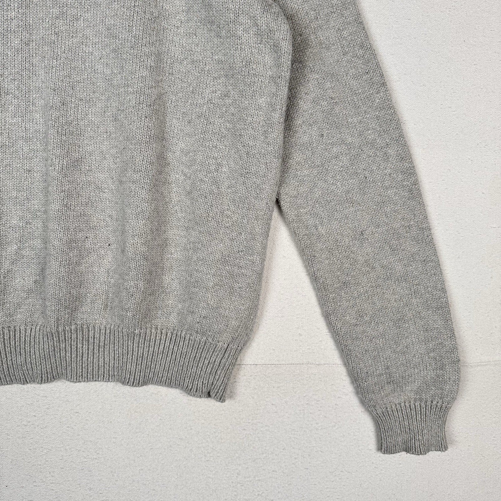 Vintage Polo Ralph Lauren Men’s 1/4 Zip Gray Cotton Knit Sweater Large