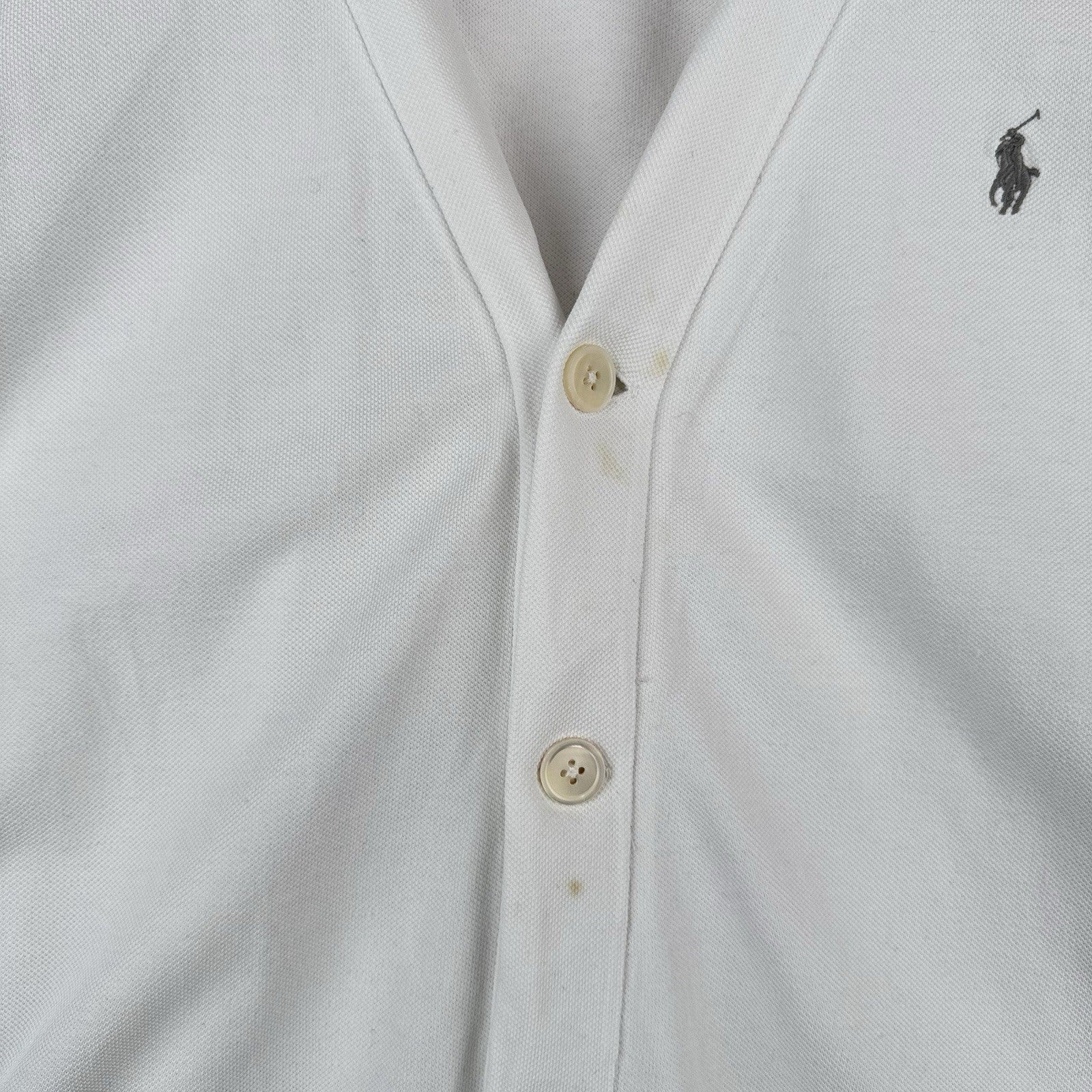 90’s Vtg Polo Ralph Lauren Men’s 2XL Cardigan Sweater White Lightweight Cotton