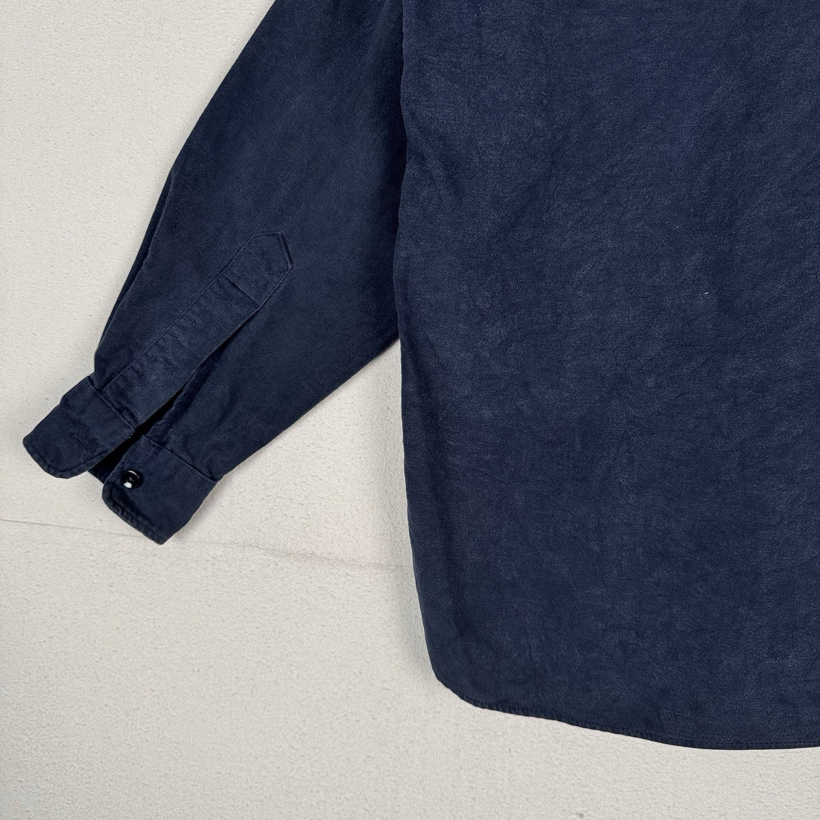 Vintage 90s LL Bean Mens XL 16.5 Blue Chamois Flannel Thick Guide Shirt Made USA