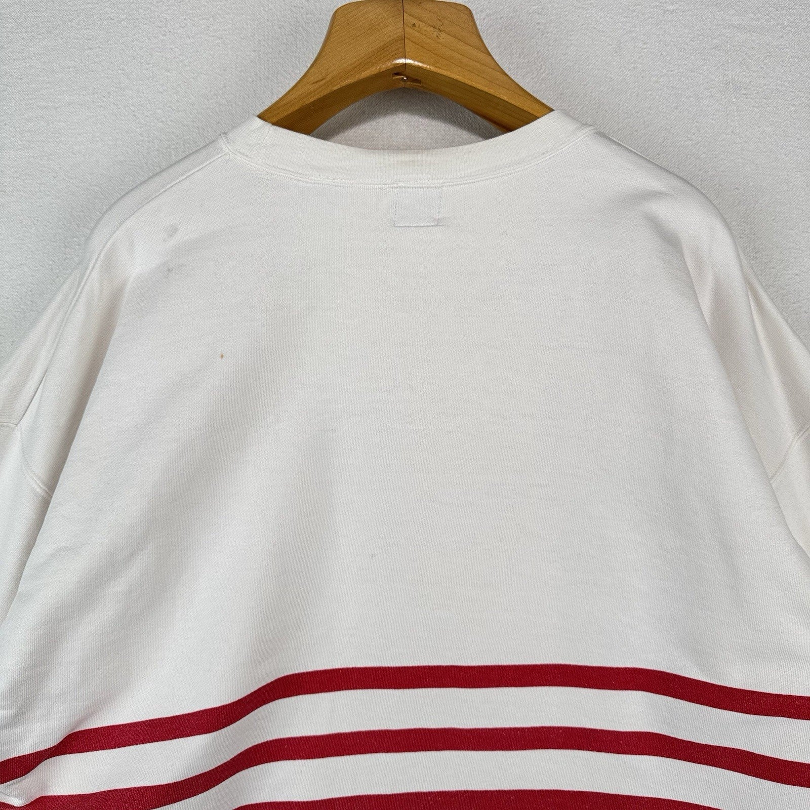 90’s Vtg Gap Red & White Striped Sweatshirt Nautical Flags “Pride” Code XL