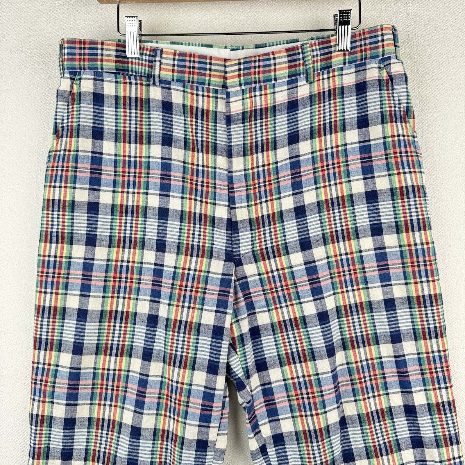 80’s Vintage Brooks Brothers Madras Plaid Chino Pants Men’s 32x28 Made In USA