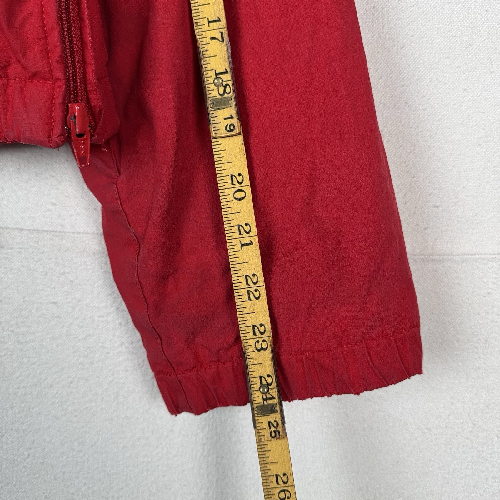 Vtg 90s Polo Ralph Lauren Men's XL Red Down Pullover Puffer Jacket *Distressed