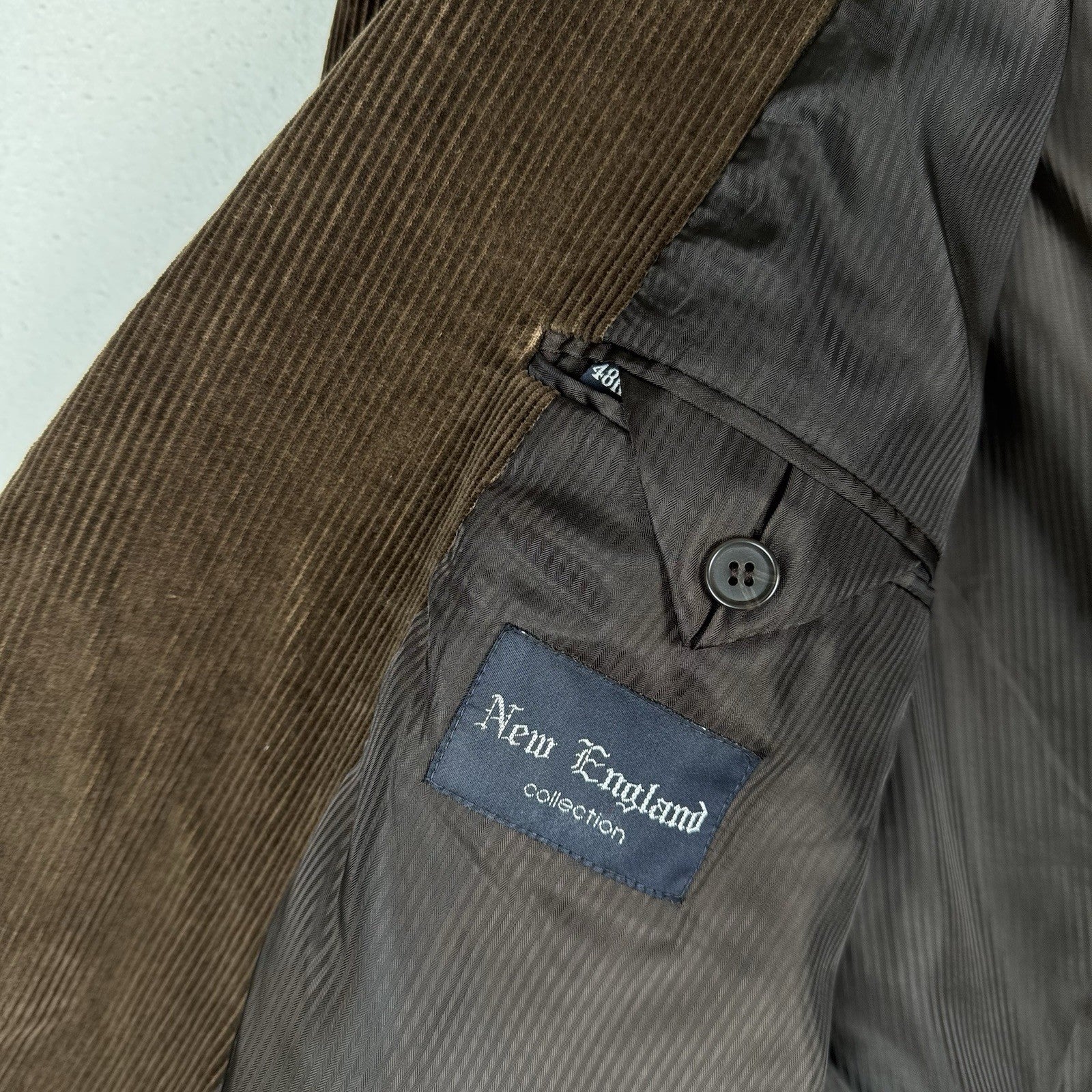 New England Collection Men's Brown Corduroy 2-Button Blazer Size 48R
