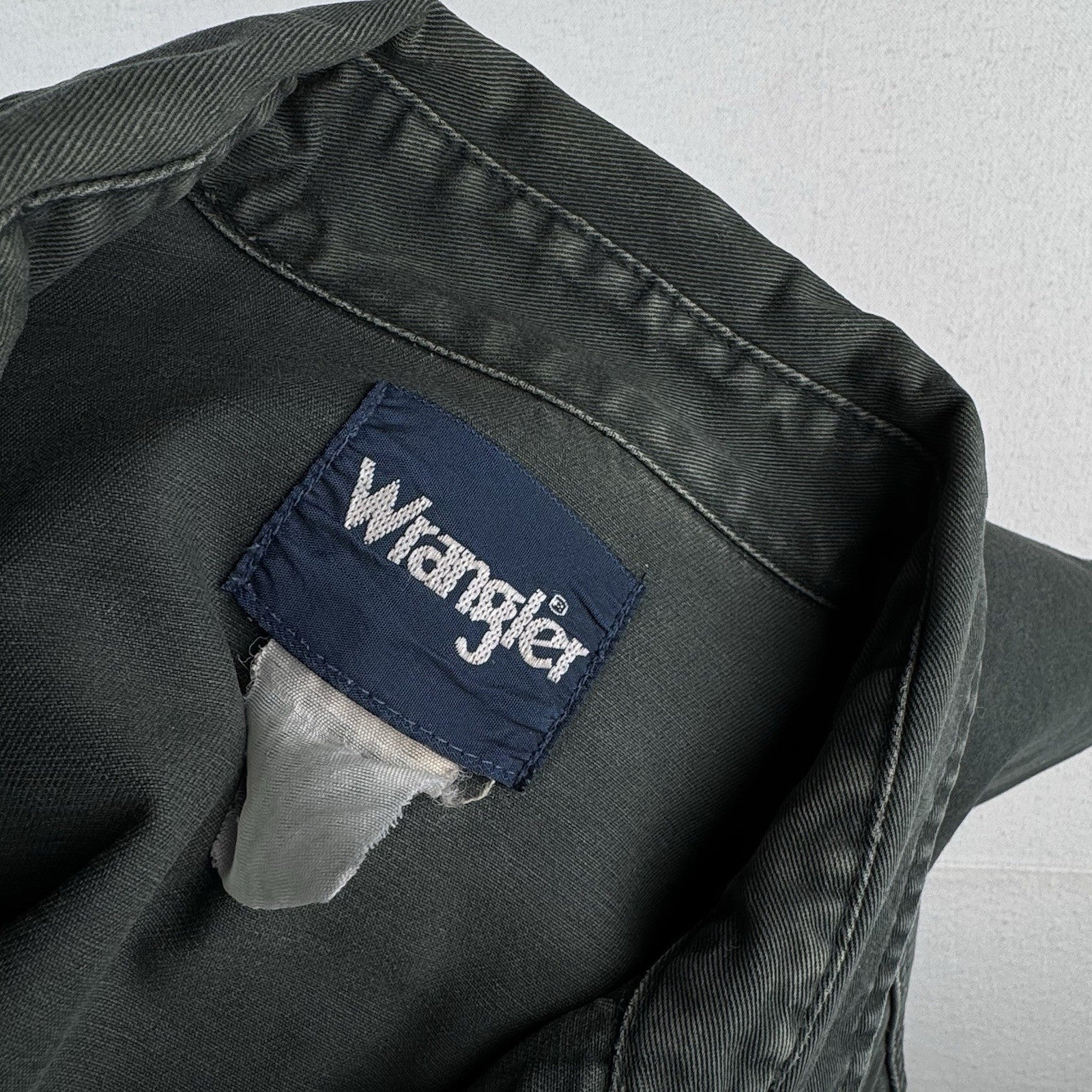 Vintage Wrangler Western Thick Twill Dark Green Pearl Snap Shirt Mens M