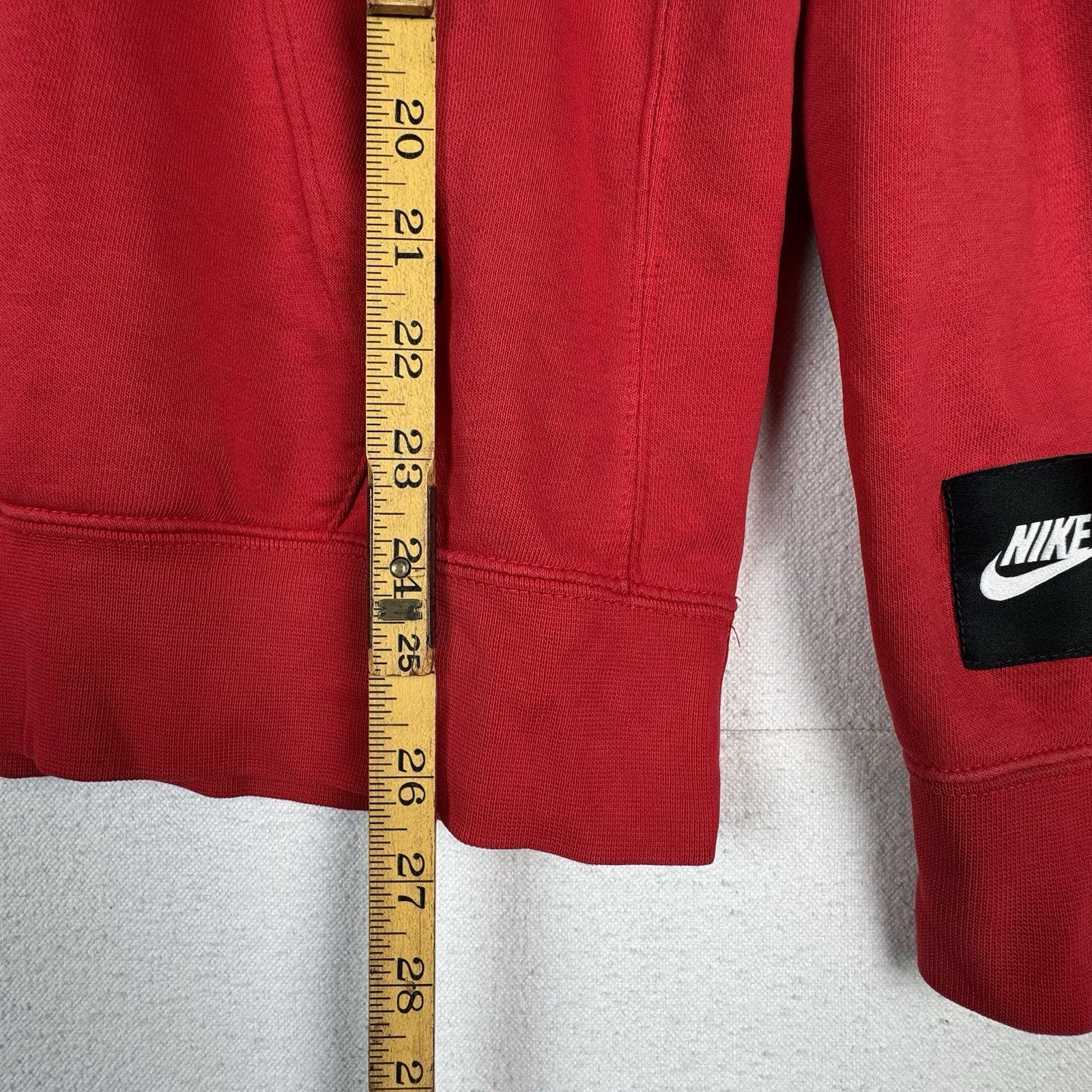 Nike Sportswear Men’s M Embroidered Fleece Hoodie Just Do It Red Black *read
