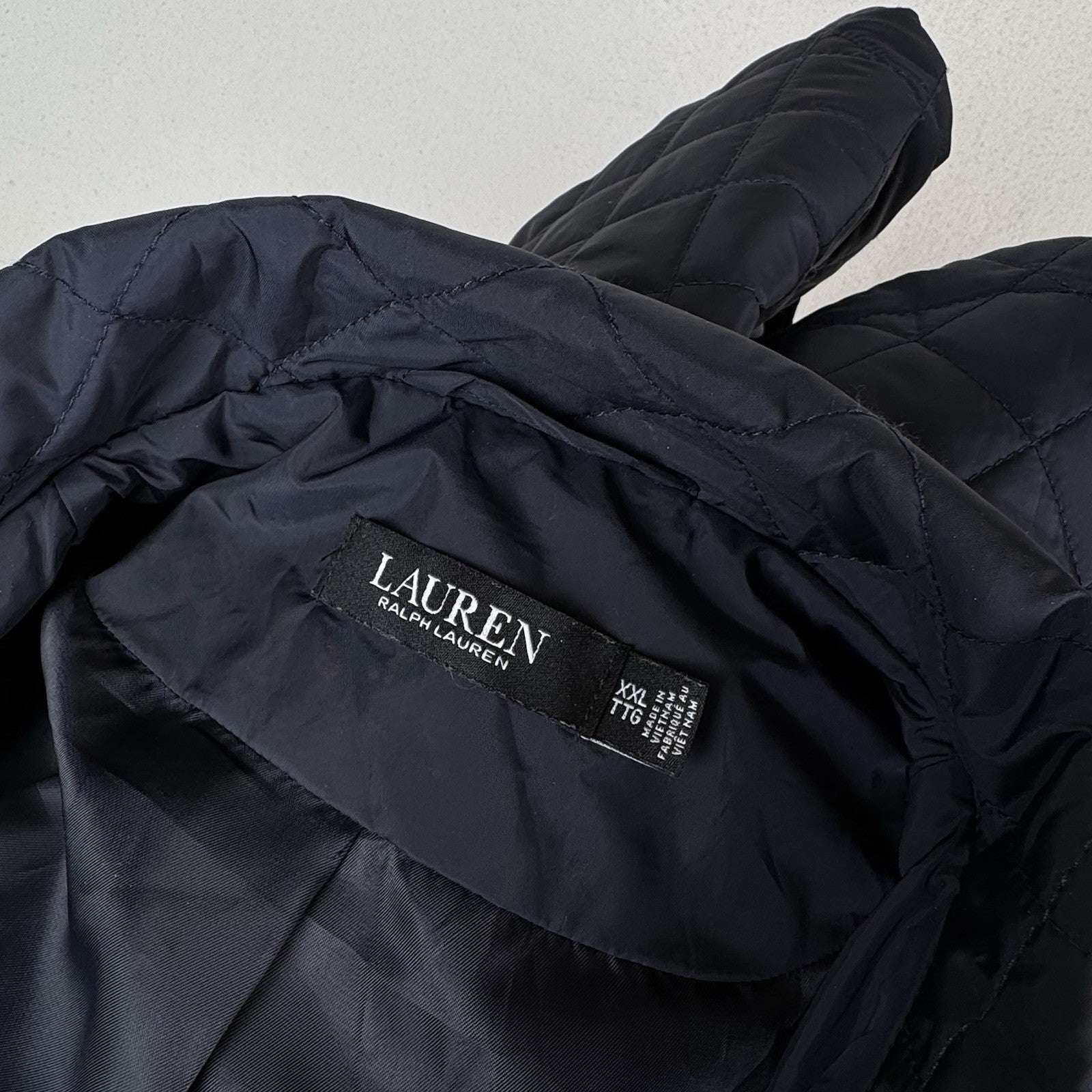 Lauren Ralph Lauren Women's Diamond Quilted Barn Jacket 2XL Black