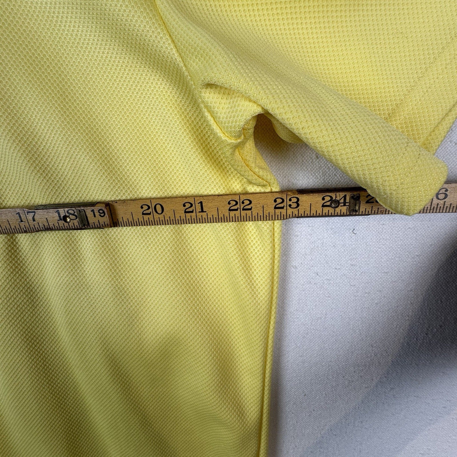 Chaps 78 Golf Polo Shirt Mens Size L Stay Dry Short Sleeve Yellow Waffle Mesh