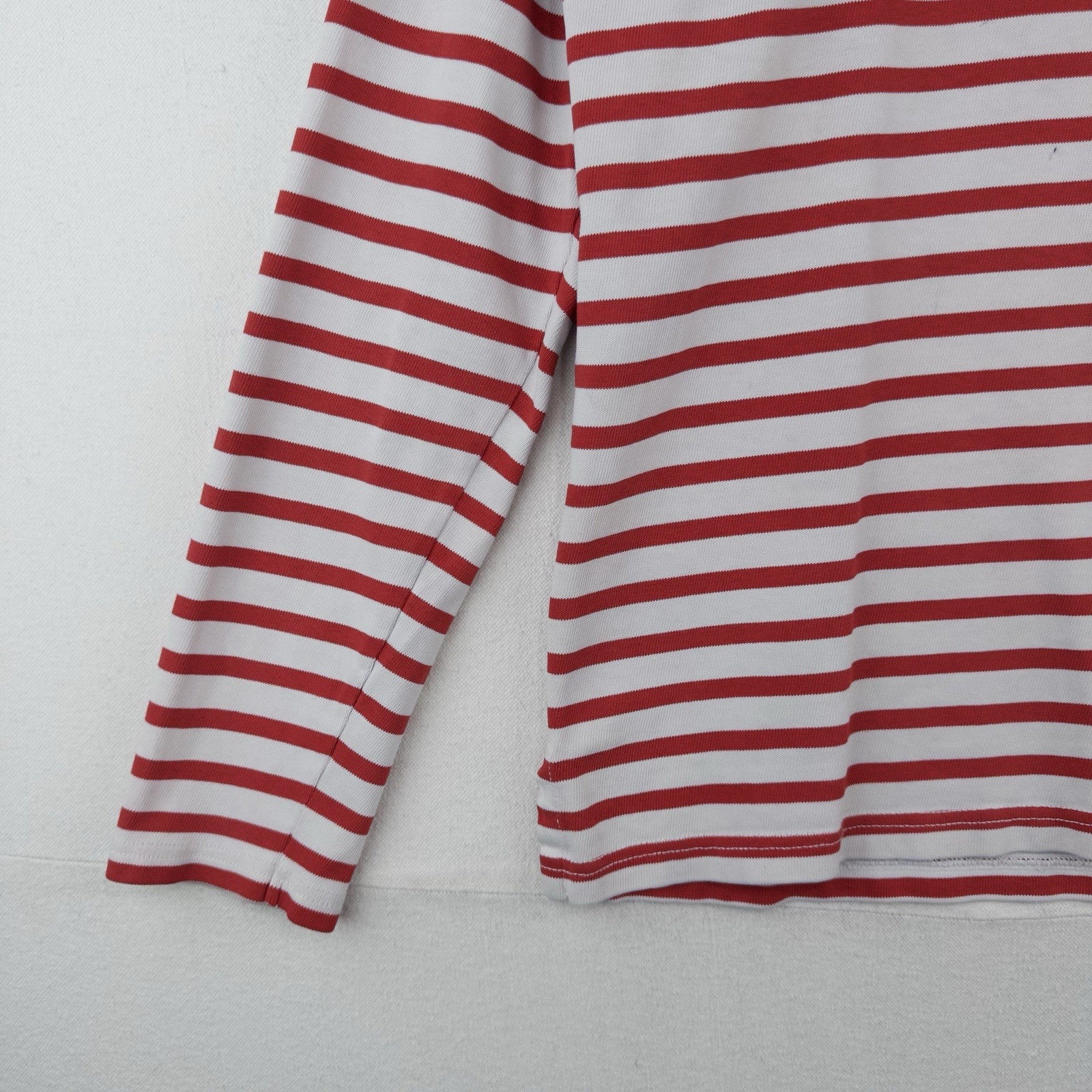 Polo Ralph Lauren Women’s S Breton Stripe Shirt Red White Boat Neck Nautical
