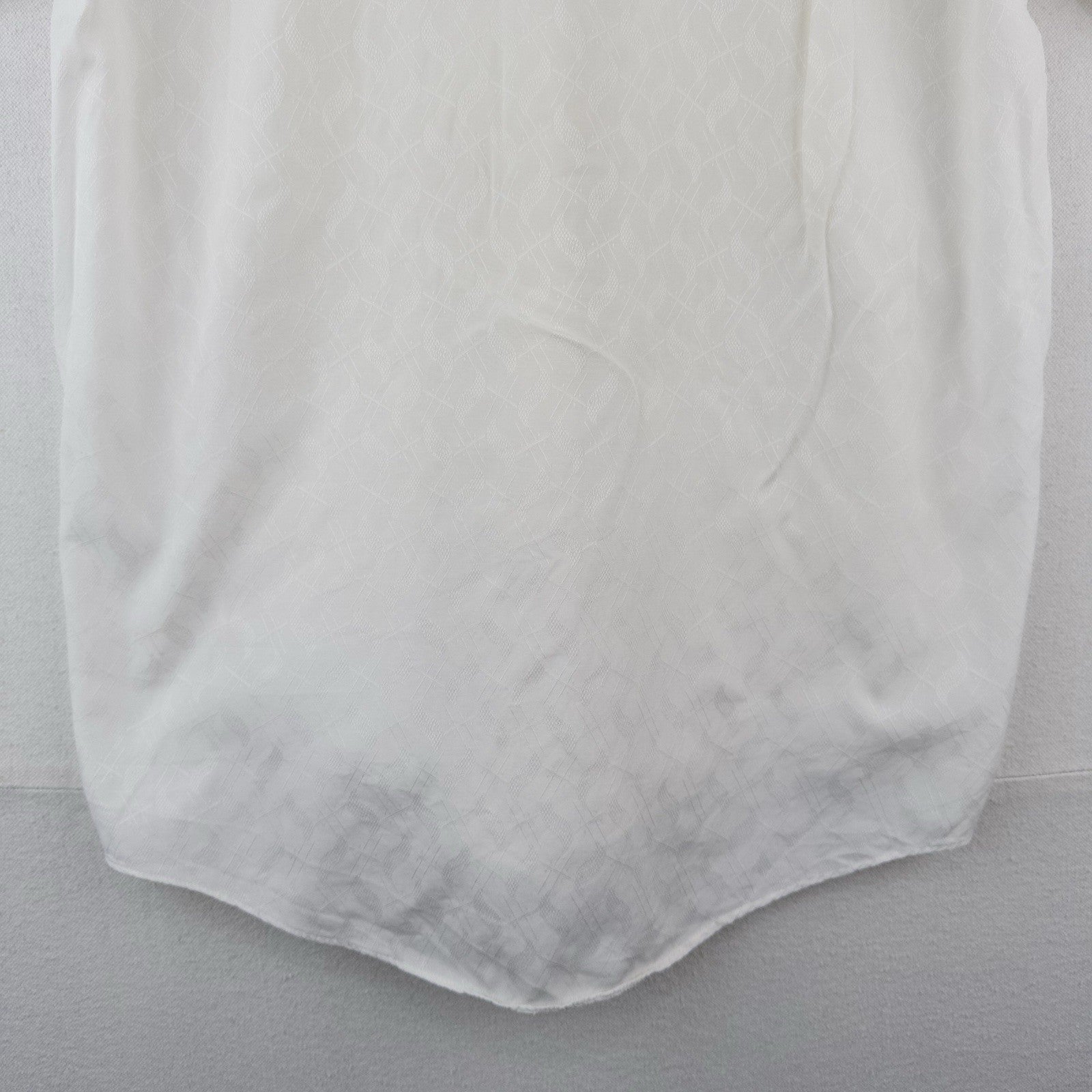 40’s Vtg British-imported Short Sleeve Button Up Jacquard White Shirt Thin L
