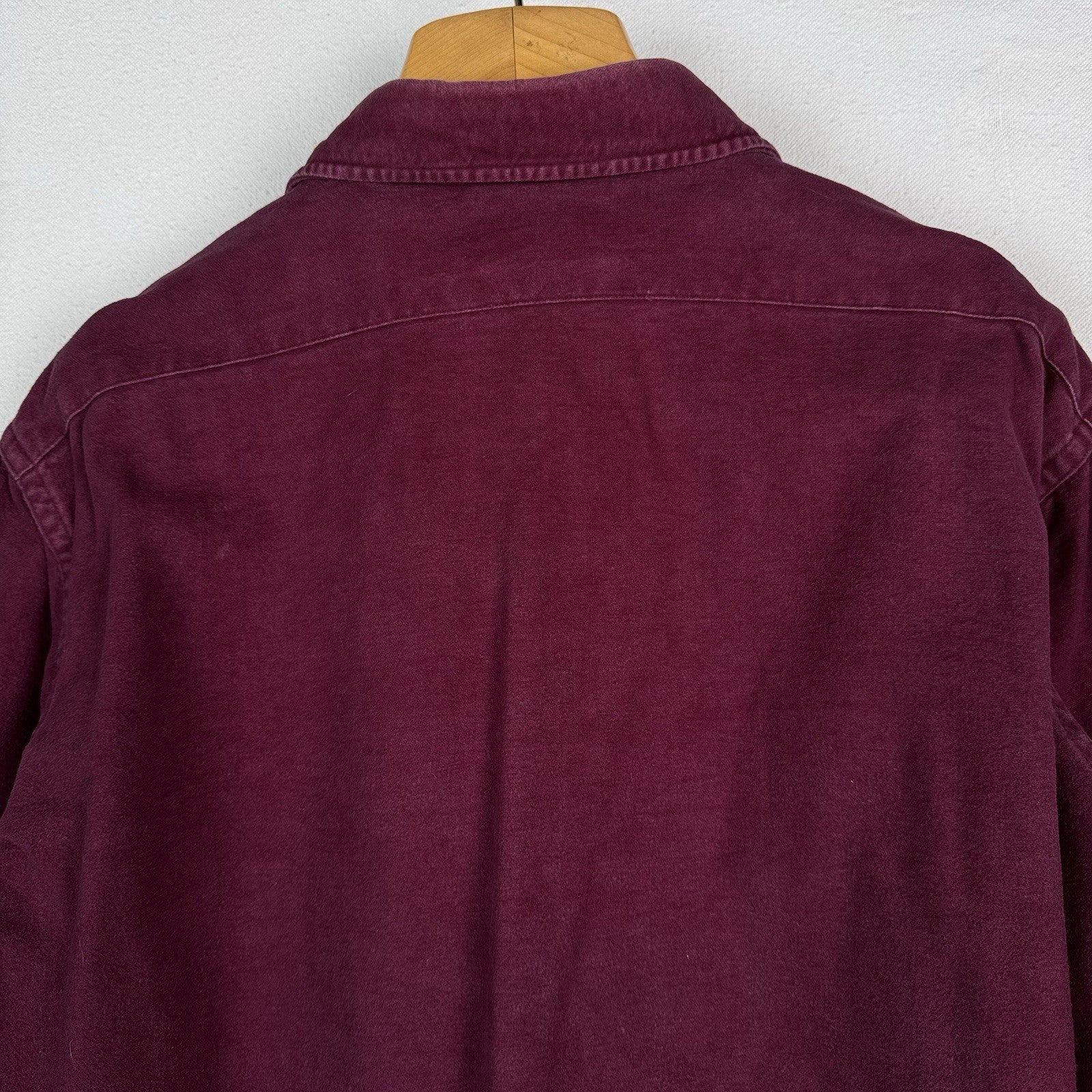 Vintage L.L. Bean Men’s XL Chamois Heavy Flannel Shirt Burgundy Made in USA