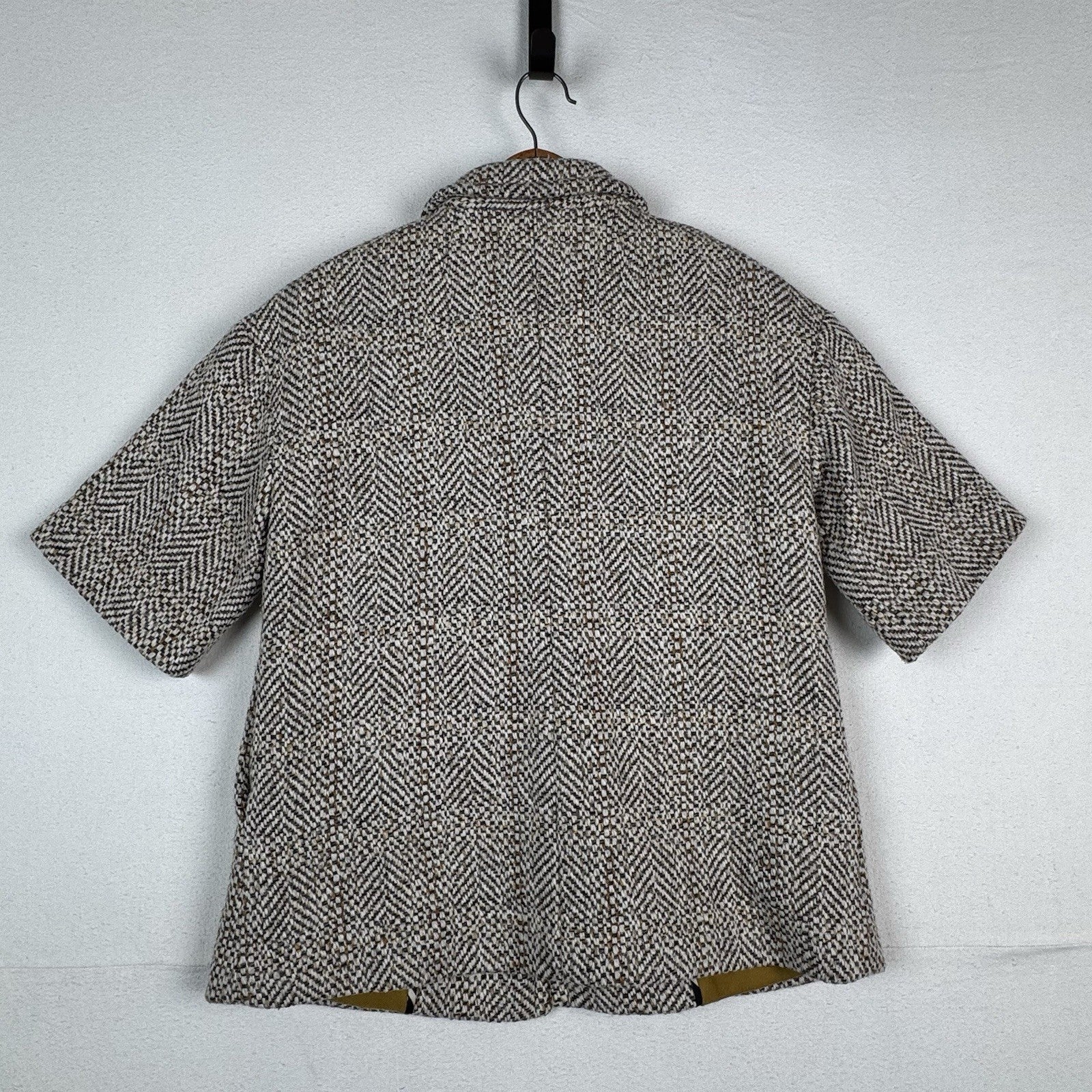 JCrew Short Sleeve Lined Jacket Women’s 0 Herringbone Wool Scotland Harris Tweed
