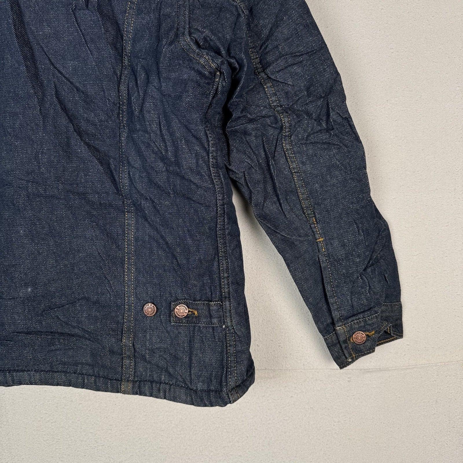 Vintage Sears Roebucks 70's Denim Sherpa Lined USA Western Jacket 44R *Unwashed