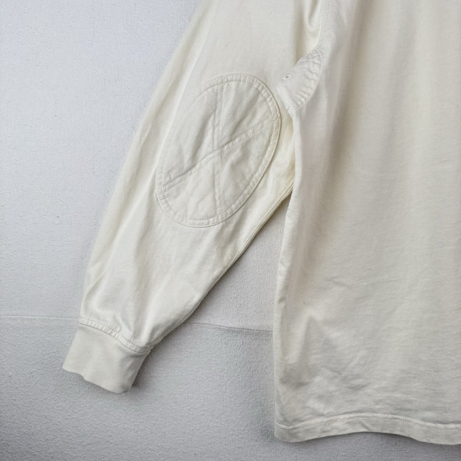 90s Vtg Polo Ralph Lauren Rugby Shirt 2XB Padded Shoulders/Elbows White *Read