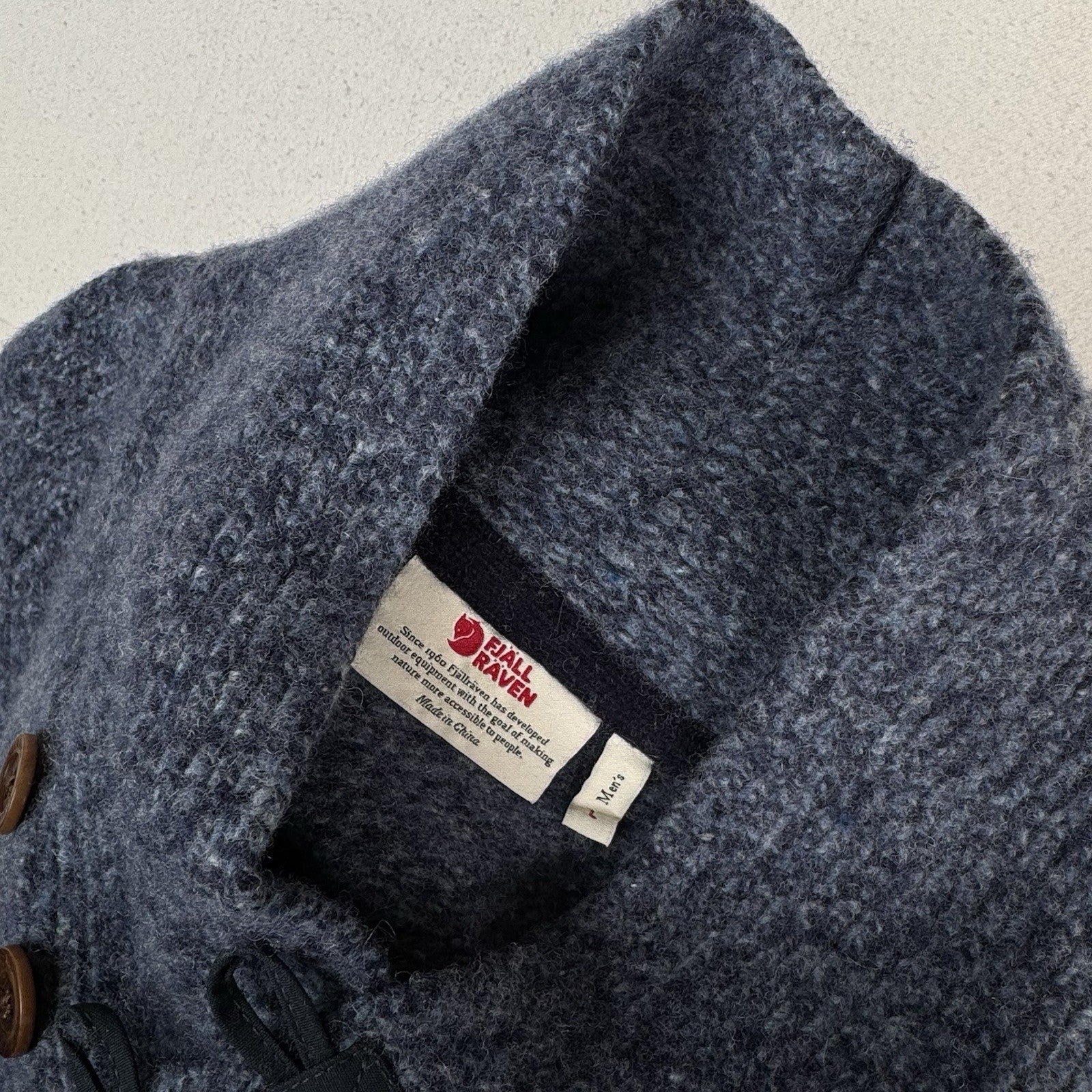 Fjallraven Lada Wool Blend Shawl Collar Sweater Fits Men XS/Youth L *Read=Felted