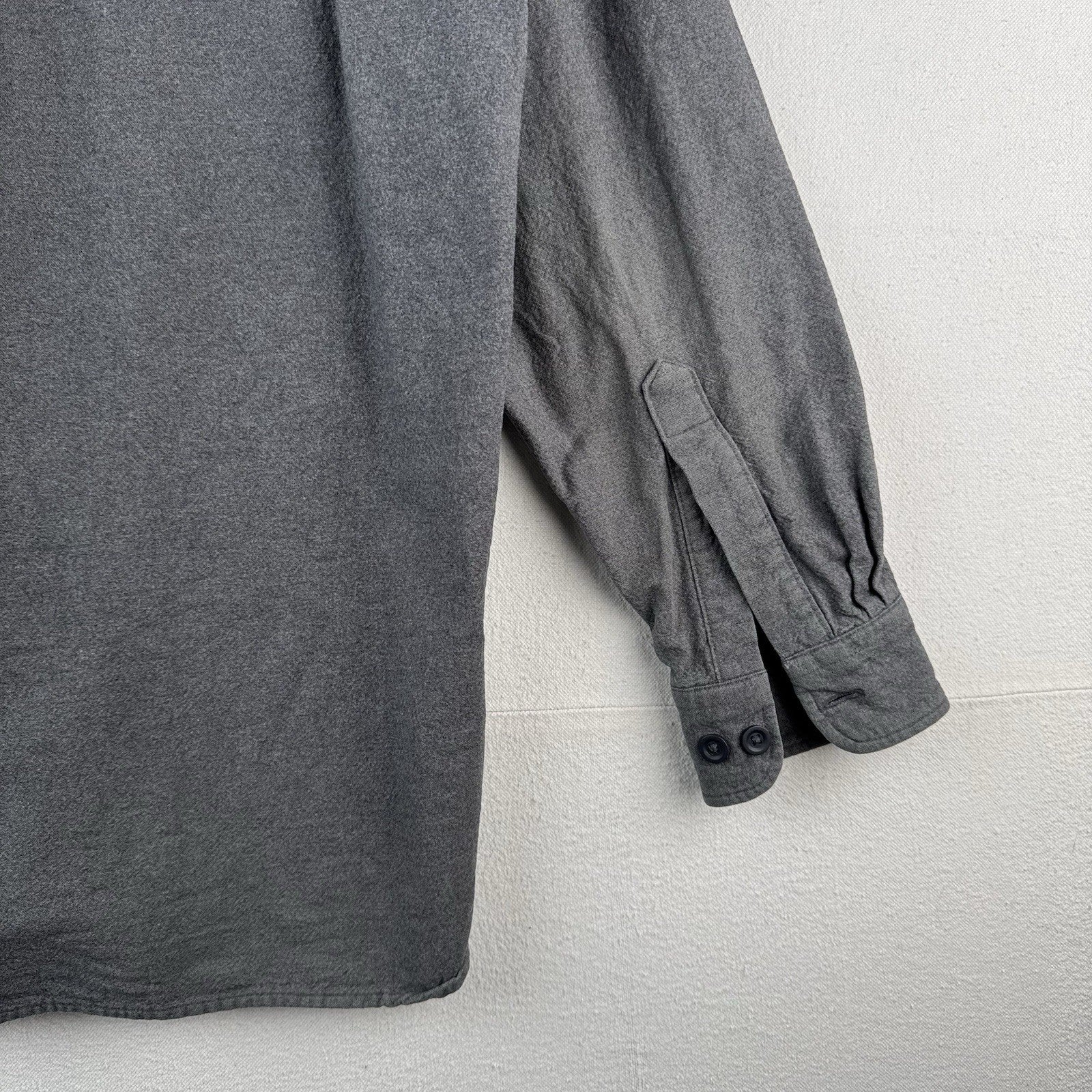 Vintage LL Bean Mens Medium Tall Chamois Flannel Shirt Gray 100% Cotton