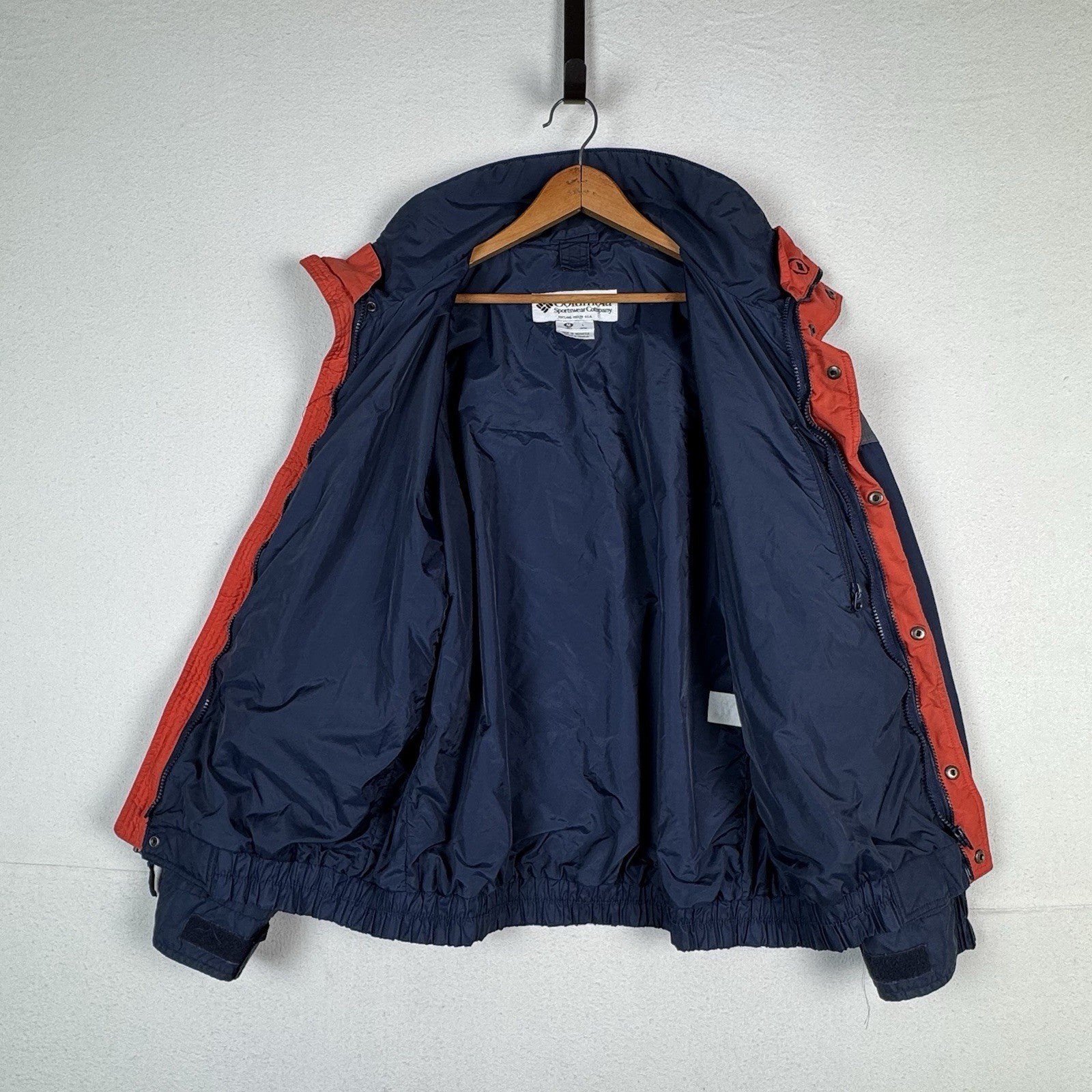Vtg 90’s Columbia Bugaboo Jacket Men’s M Full Zip Blue Gray Orange *Shell Only