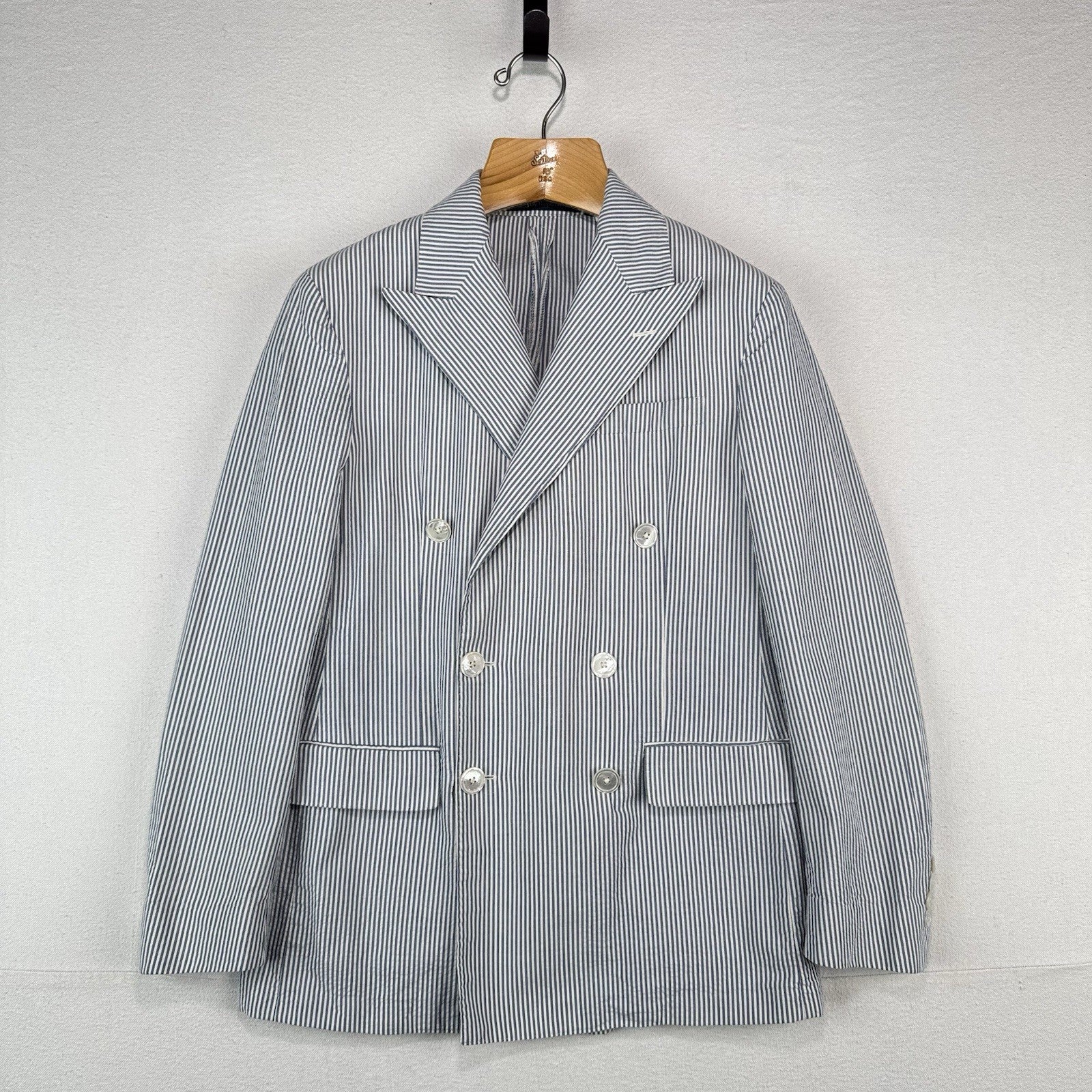 Vintage Polo Ralph Lauren Men’s 38R Double Breasted Seersucker Soft Blazer