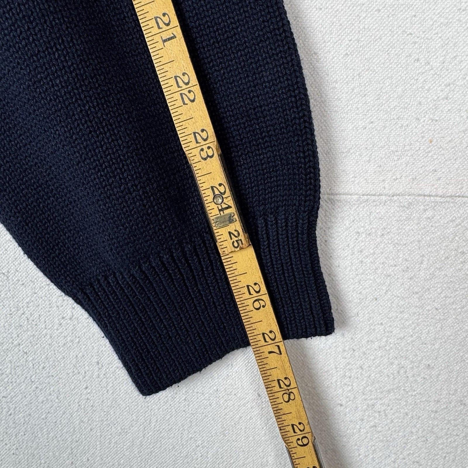Vintage Tommy Hilfiger Men's Knit Cotton Navy Blue Crewneck Sweater XL