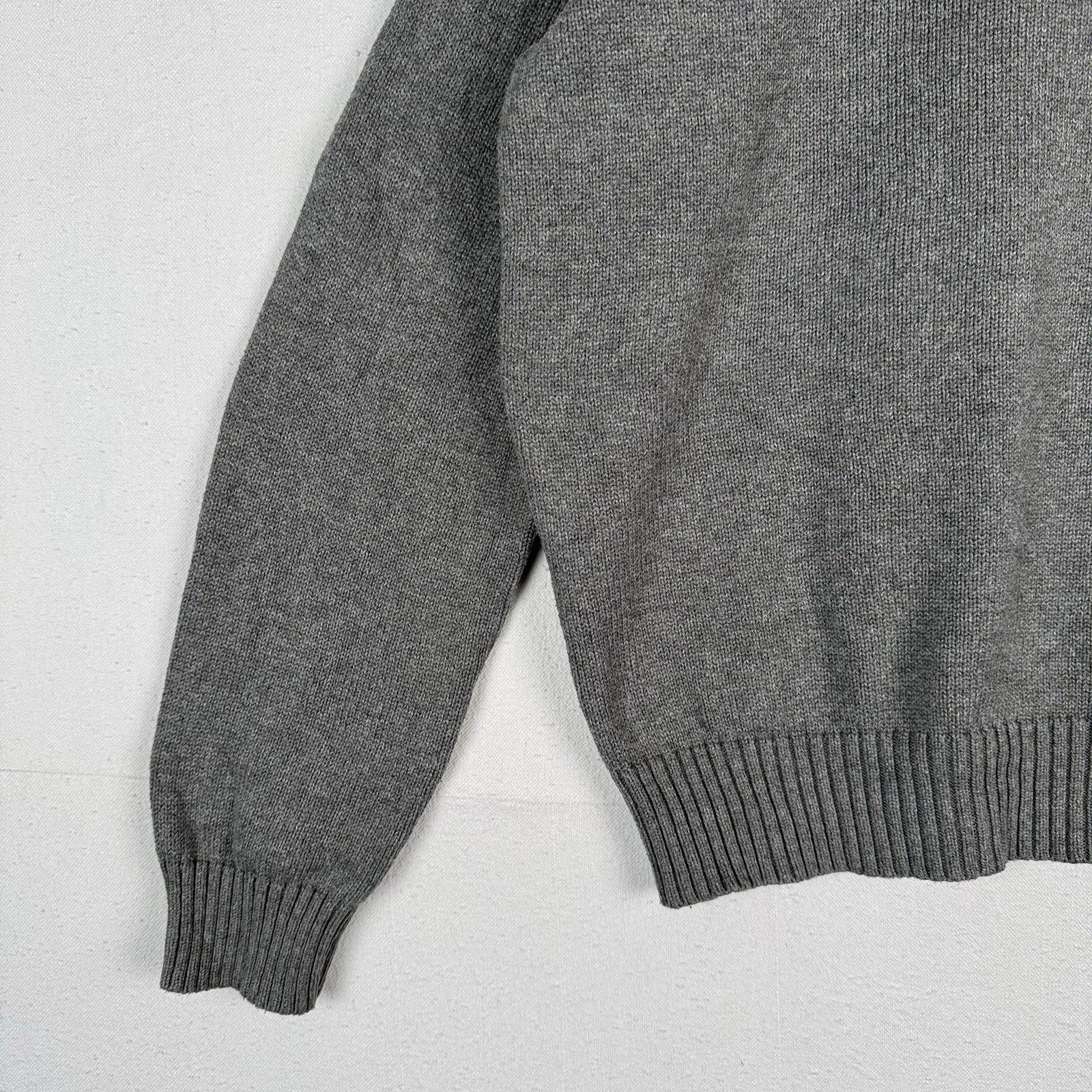 Polo Ralph Lauren Men’s XL Cotton Gray Knit Crewneck Sweater Green Pony