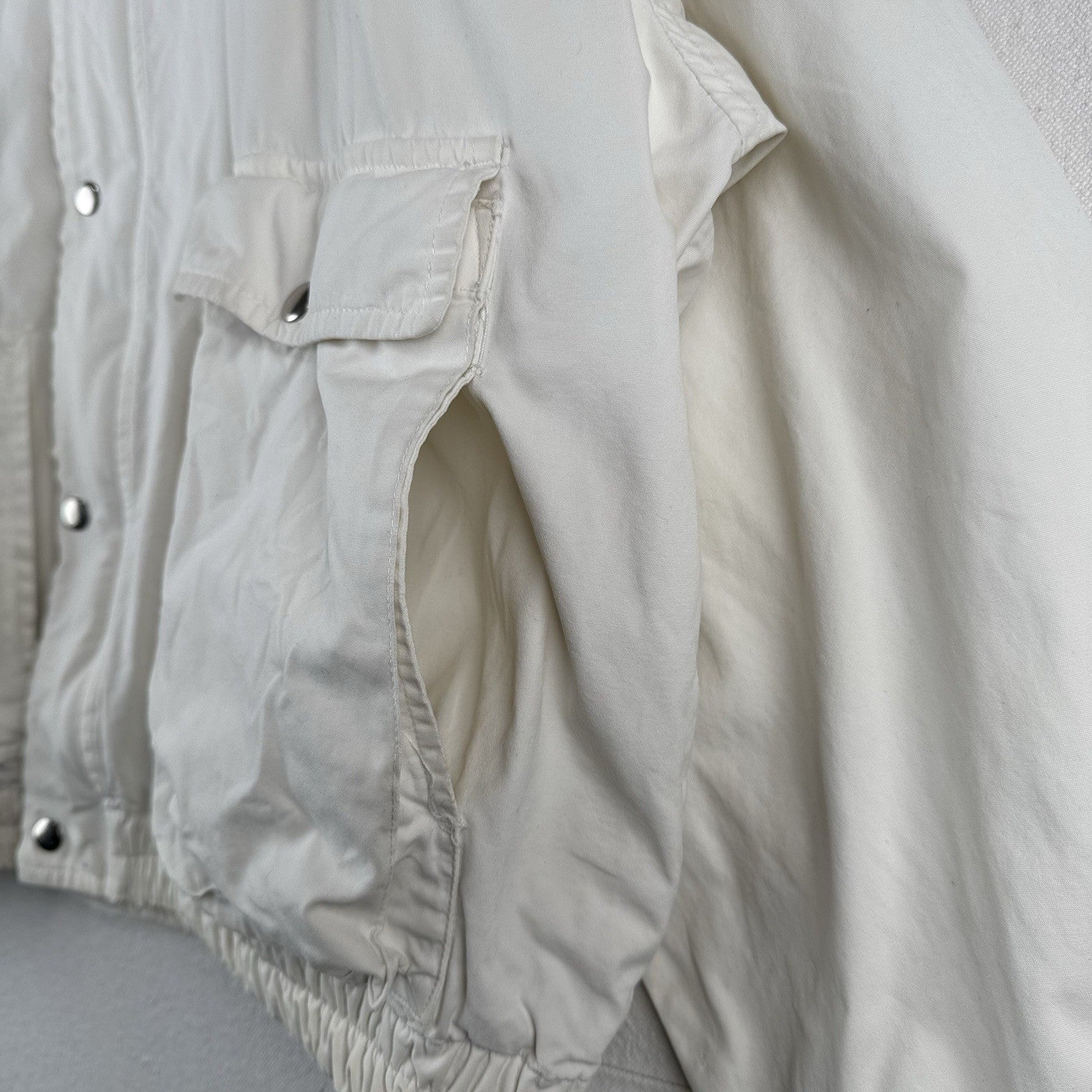 90’s Vintage Polo Ralph Lauren Regatta Jacket Men's XL Cotton Cream Utility Hood