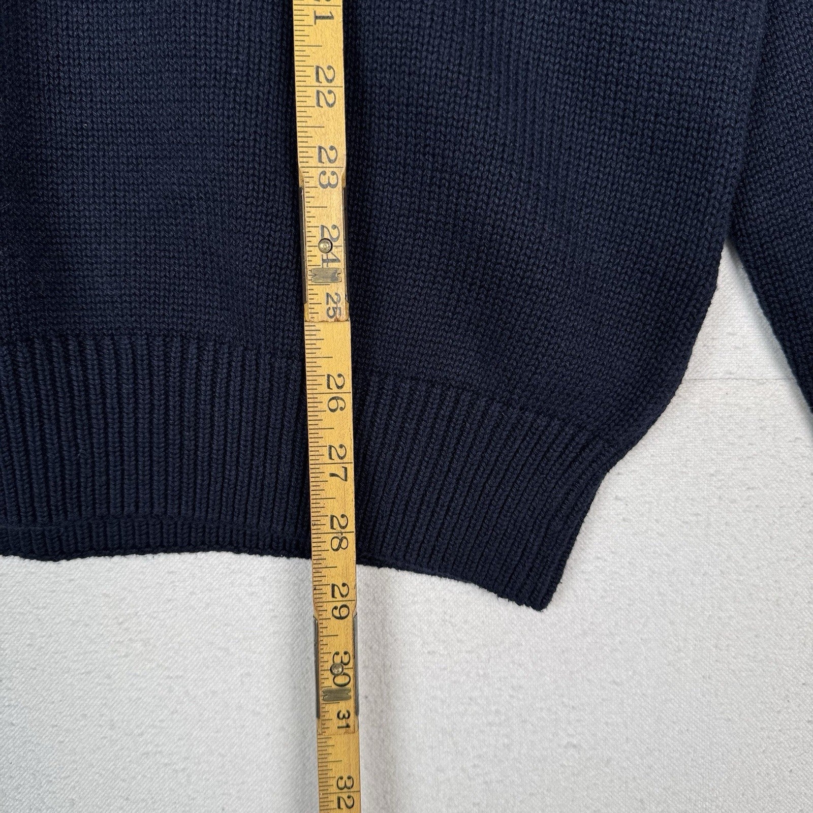 Vintage Tommy Hilfiger Men's Knit Cotton Navy Blue Crewneck Sweater XL