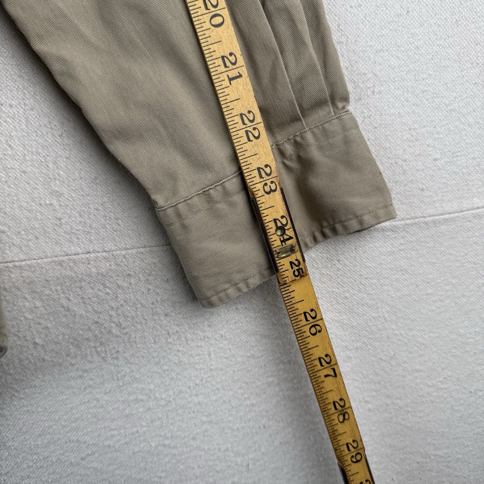 Vintage Polo Ralph Lauren Button Down Shirt Men's Small Large Khaki 100% Cotton