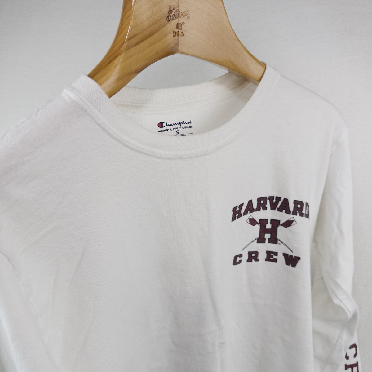 Champion Harvard Crew Long Sleeve T-shirt Oars Graphic Men’s Small White