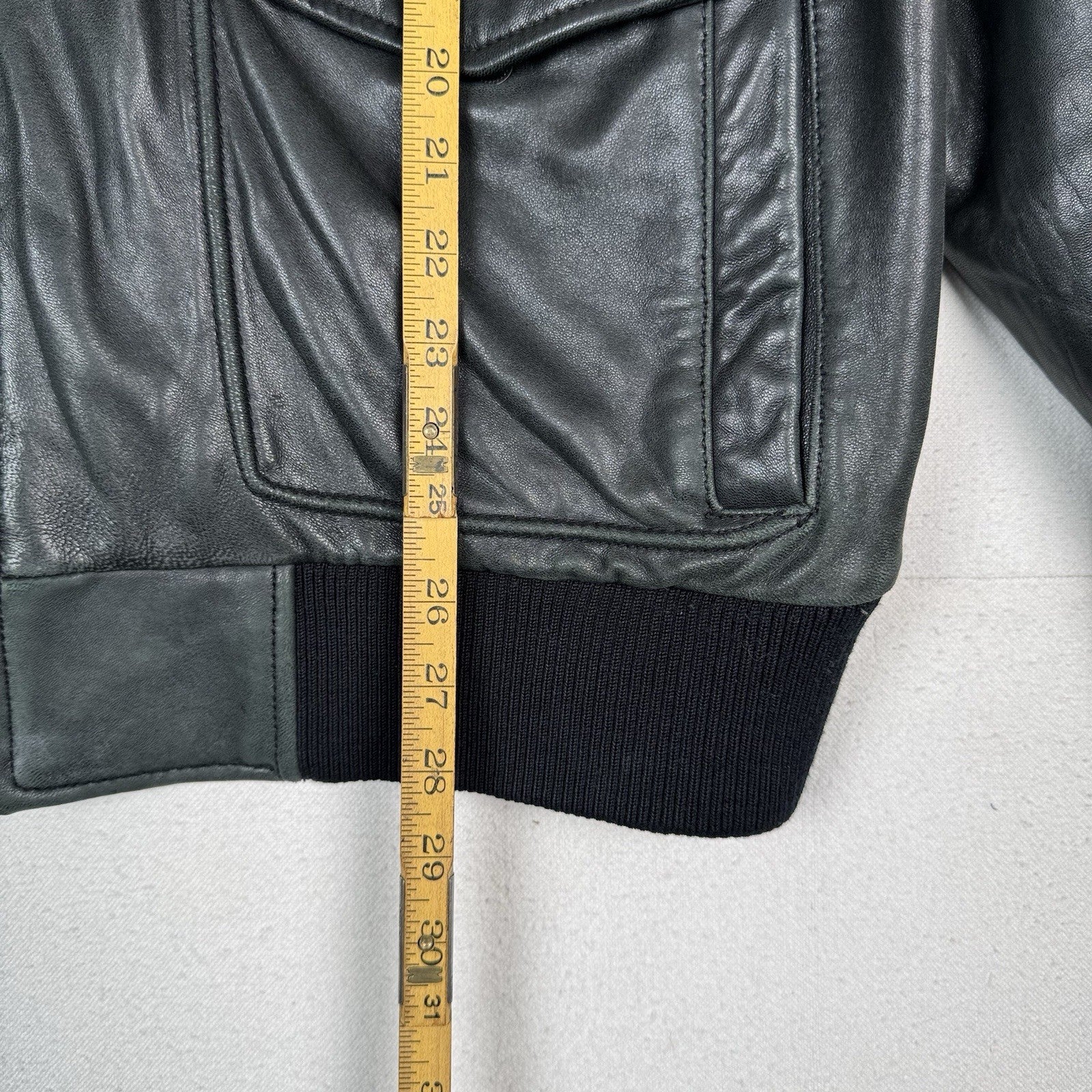 Roundtree And Yorke Genuine Lamb Skin Soft Leather Bomber Jacket Men’s XL Green
