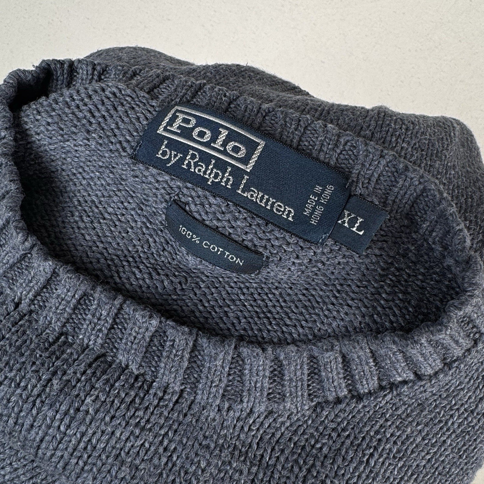 90’s Vintage Polo Ralph Lauren Sweater Men’s XL Light Blue Knit Pullover