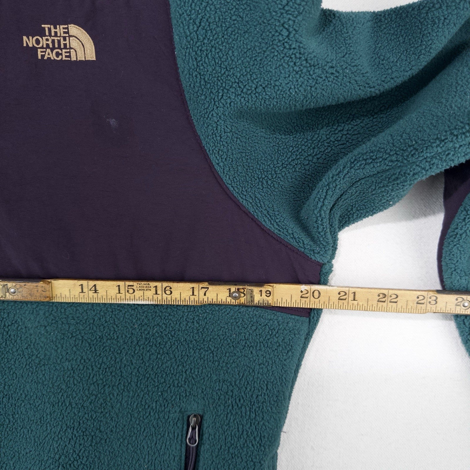 The North Face Women's Medium Denali Fleece Hoodie Pullover 1/4 Zip Green Purple