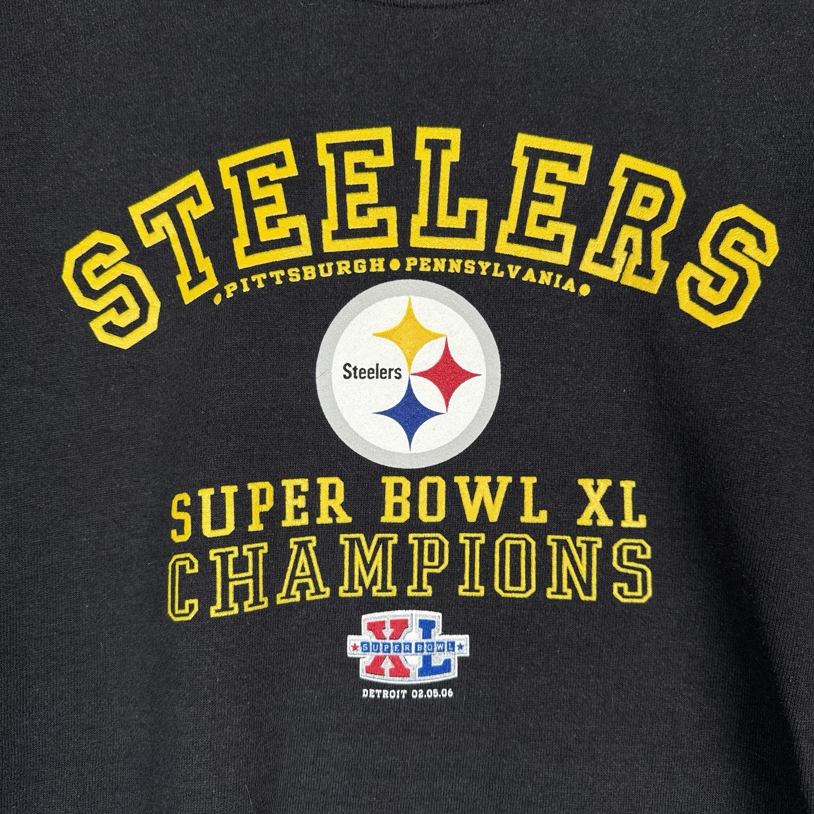 Lee Heavyweight Pittsburgh Steelers Super Bowl Champ 2006 Crewneck L
