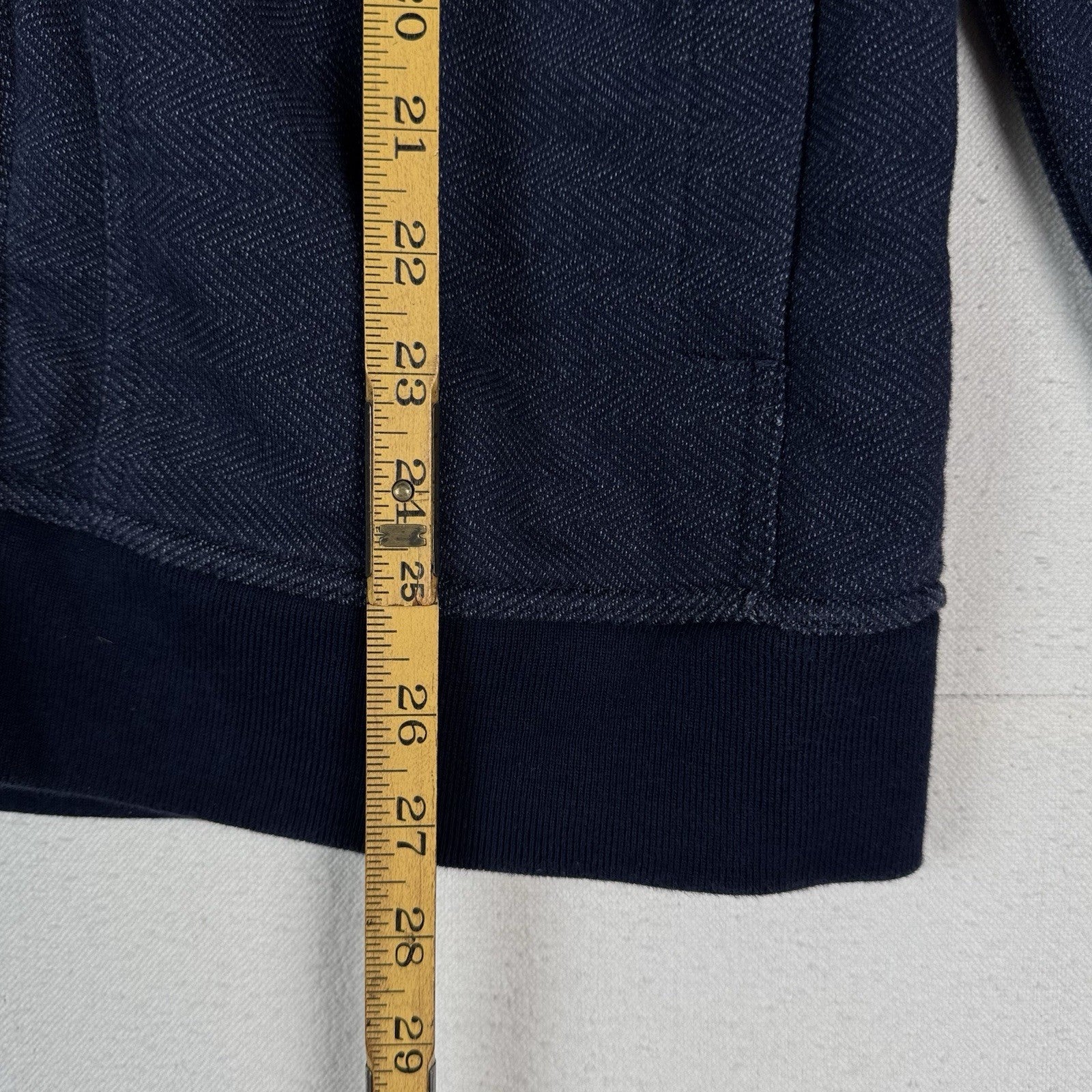 Banana Republic Zip/Button Sweater Herringbone Blue Men’s Large Jacket