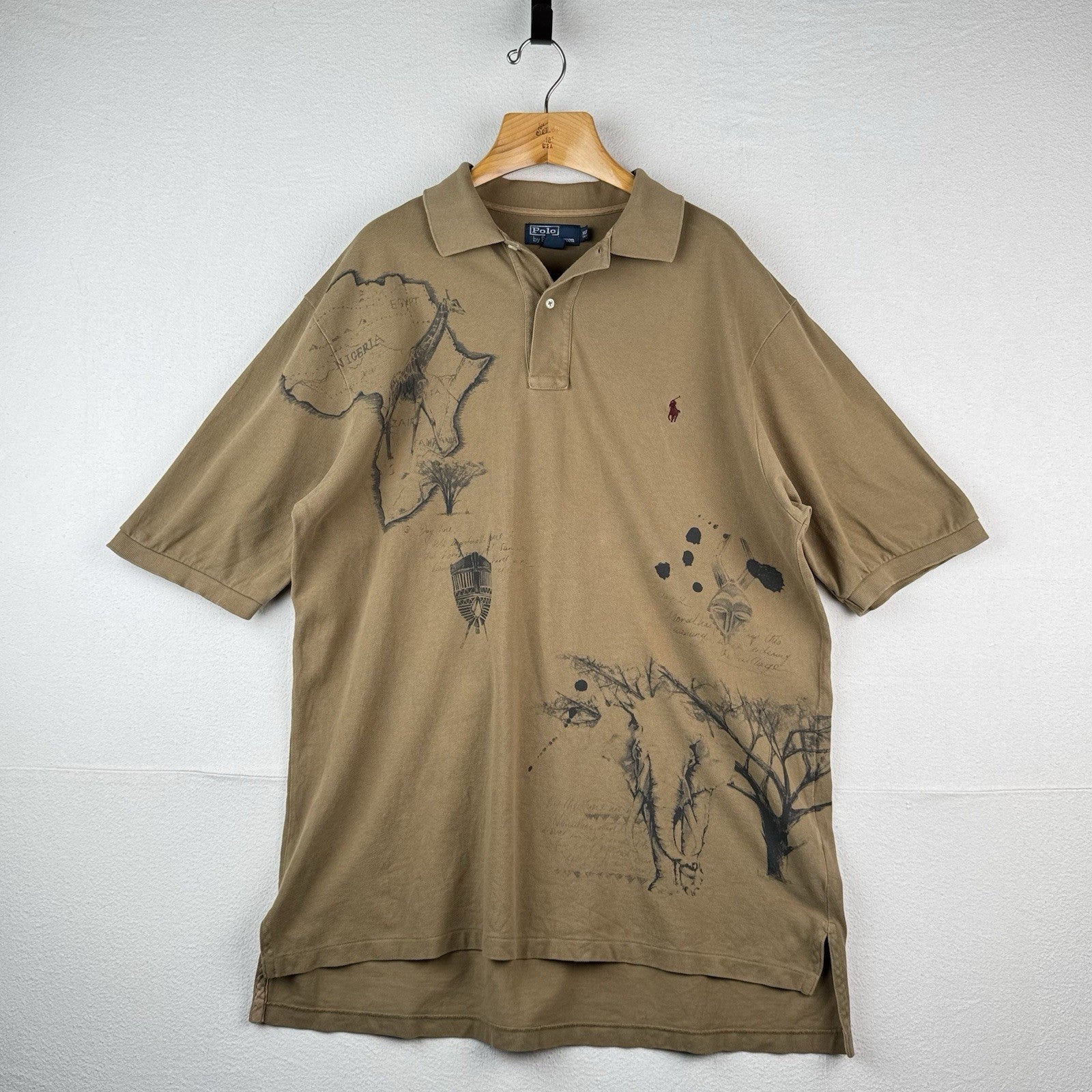 Vintage Polo Ralph Lauren African Safari Silhouette Men’s XLT Polo Shirt