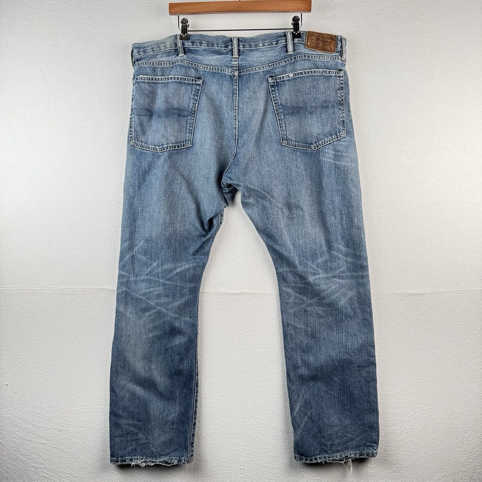 Vtg Polo Ralph Lauren Jeans Men’s 42x30 Blue Varick Slim Straight Selvage Denim