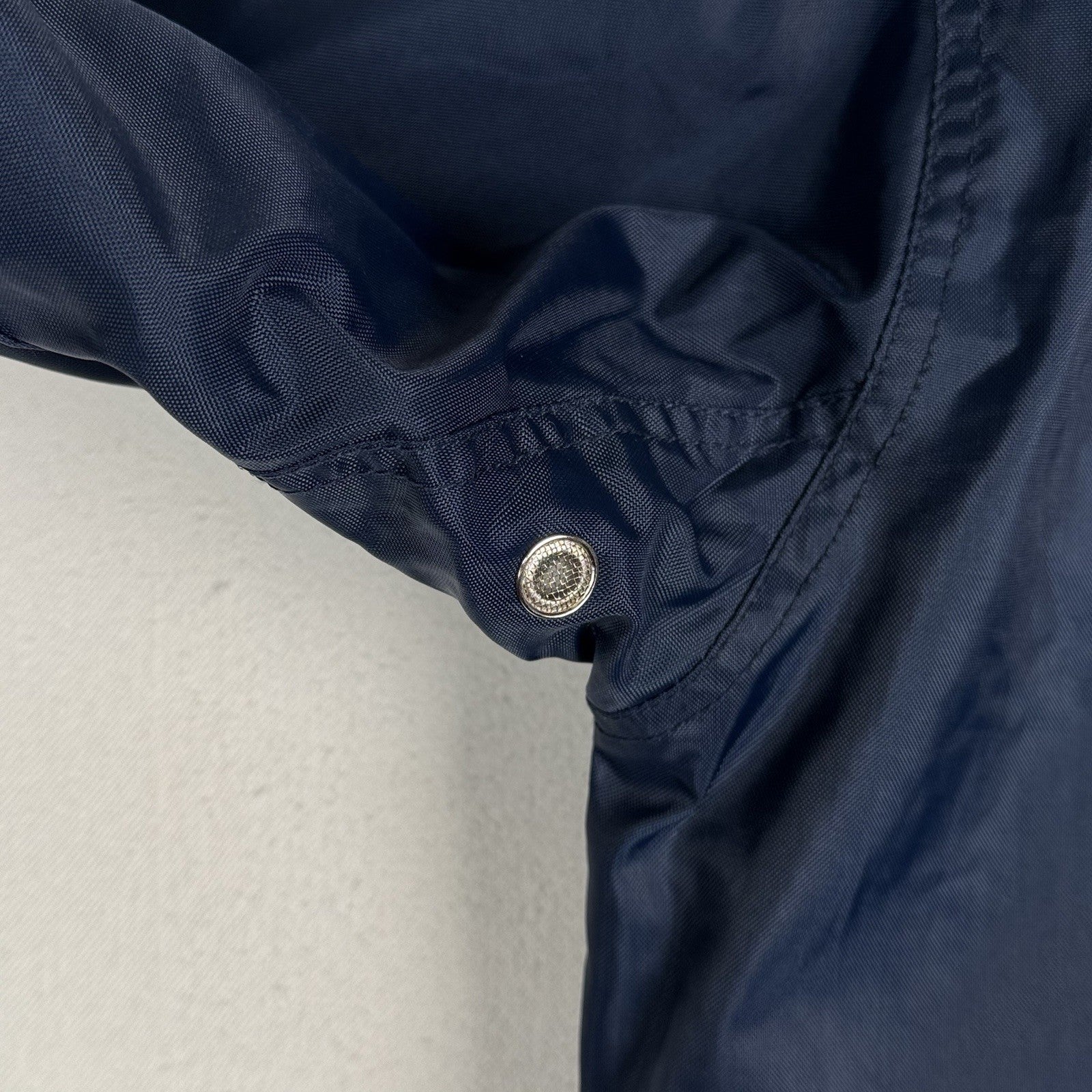 Vintage American Eagle Parka Size S Full Zip Heavyweight Sherpa Nylon Blue 90s