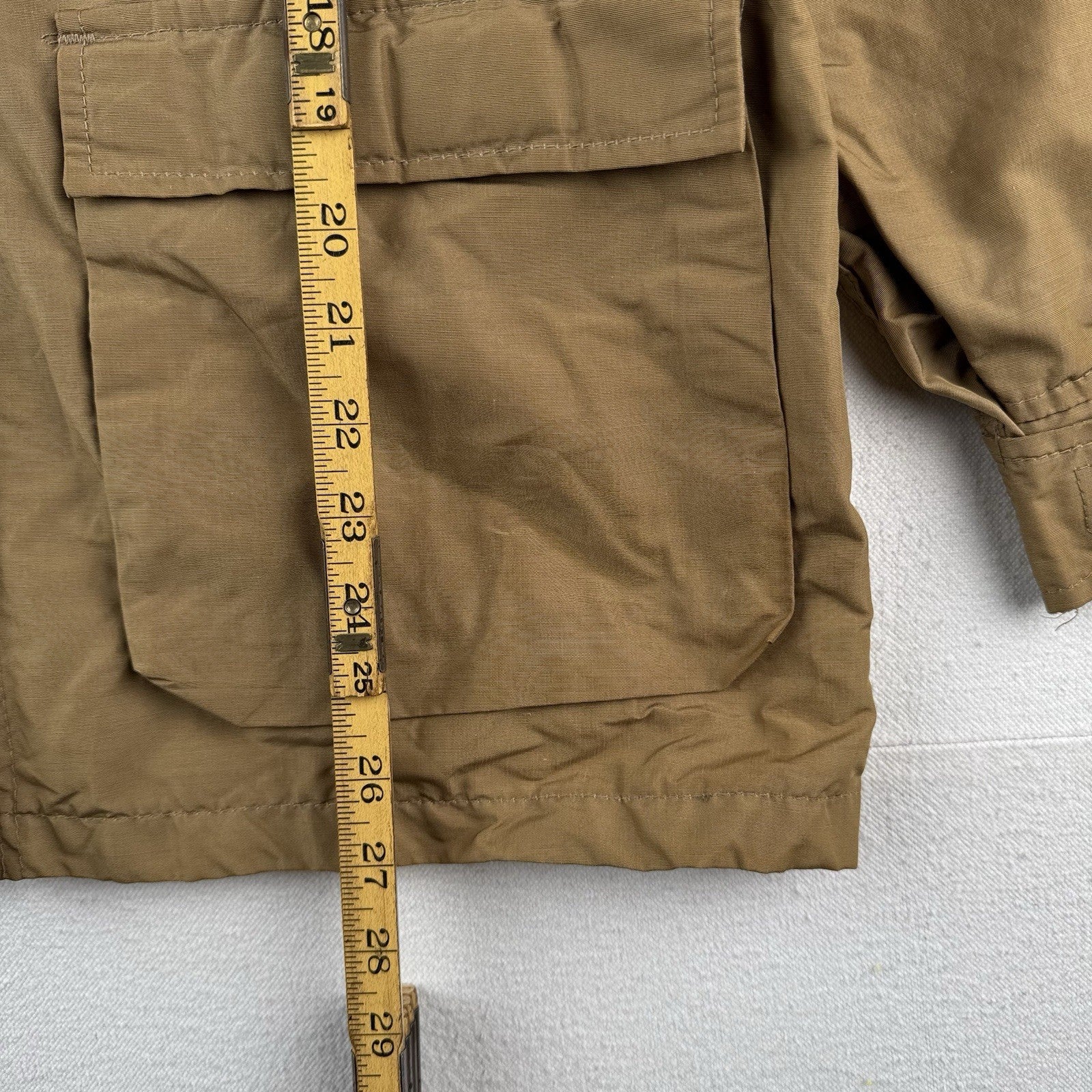 70's Vtg Woolrich Medium Mountain Parka Tan Wool Flannel Lined Made In USA *Read