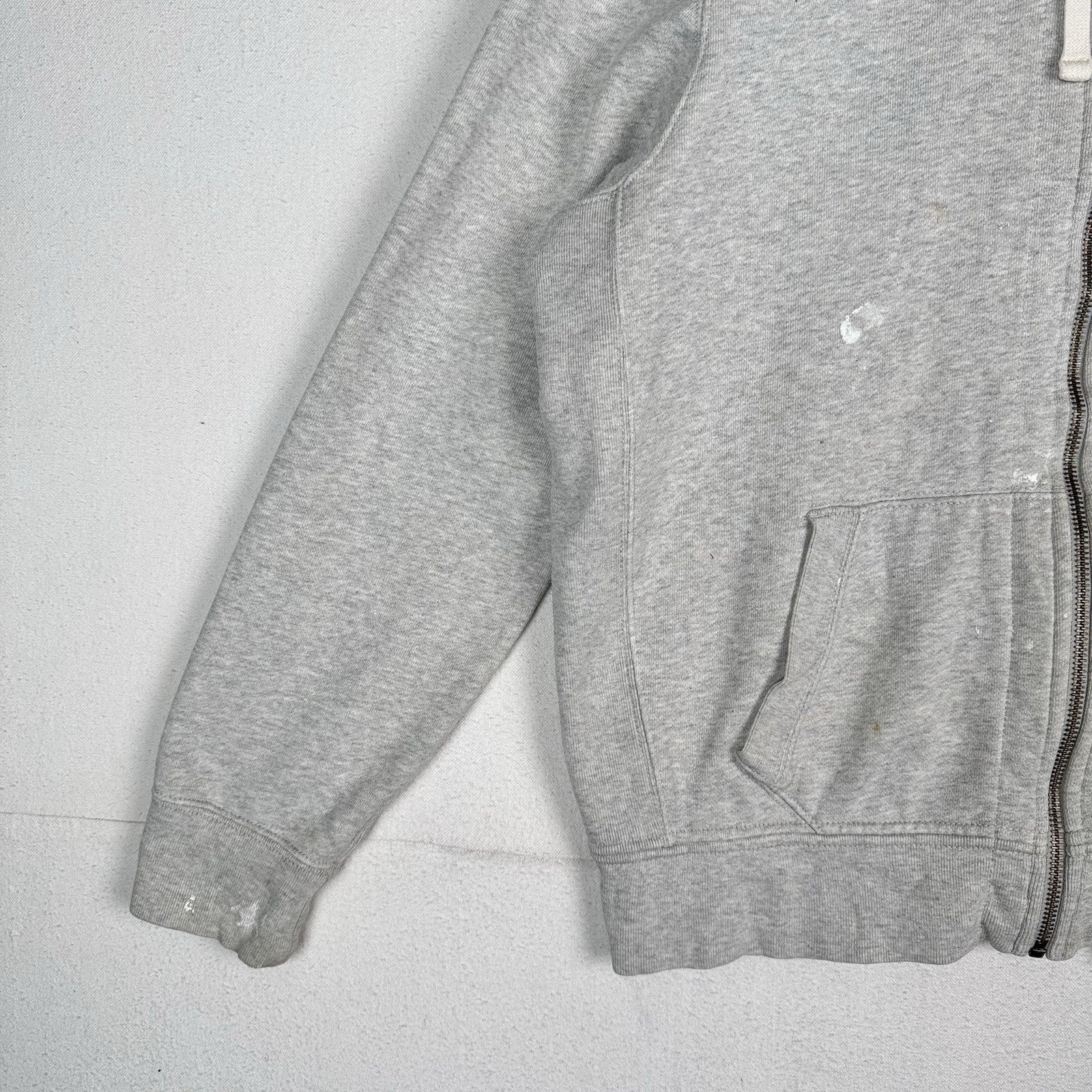 Vintage Polo Ralph Lauren Hoodie Men’s XL Gray Thermal Hood Full Zip Distressed