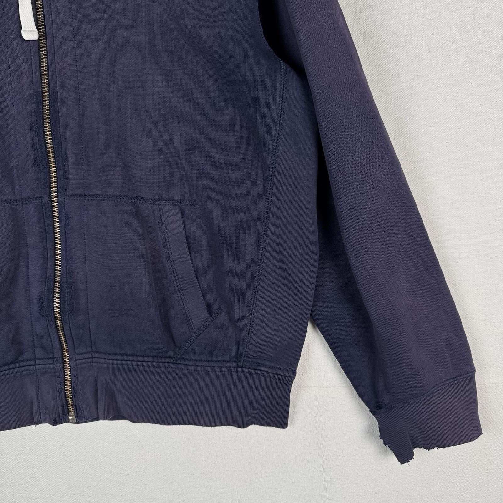 Vtg Polo Ralph Lauren Full Zip Men’s XL Thermal Hoodie Blue *Sunfaded/Distressed