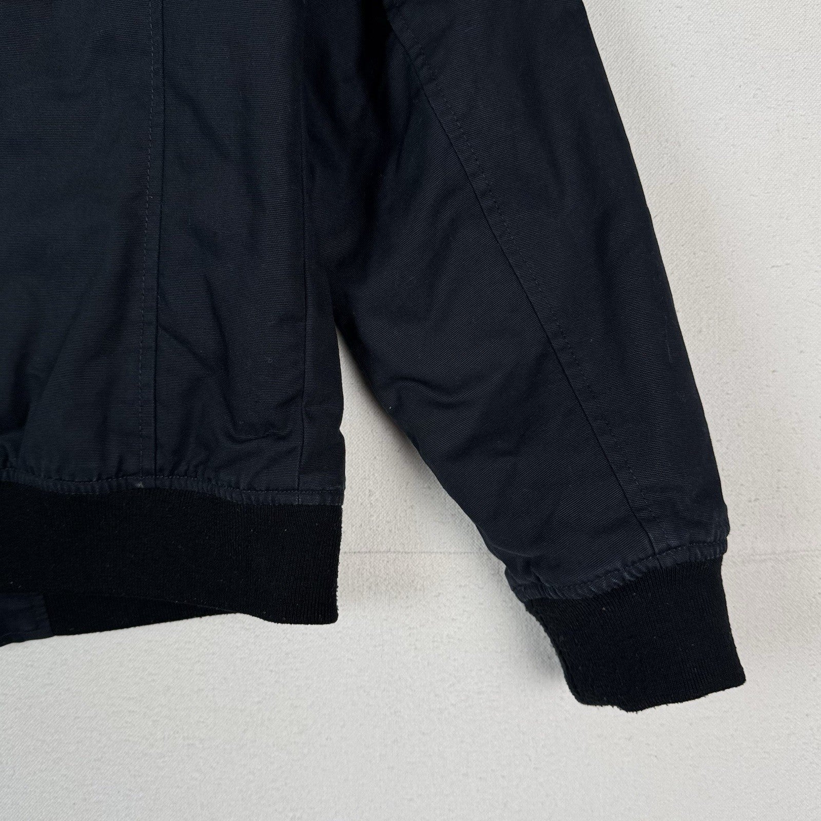 Banana Republic Men's Large Batted Navy Heavyweight Zip Up Bomber Jacket