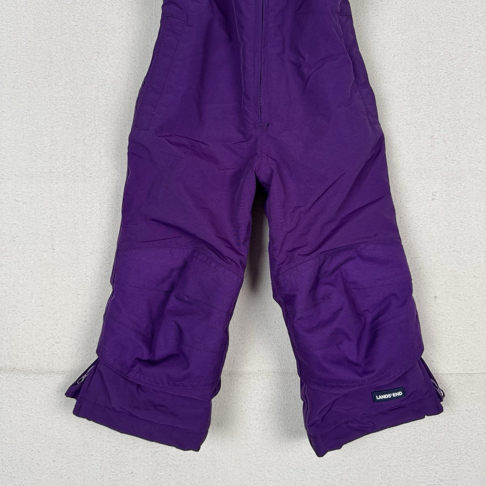 Lands End Squall Toddler 2T Insulated Snow Bib Purple Grow With Me Extendable