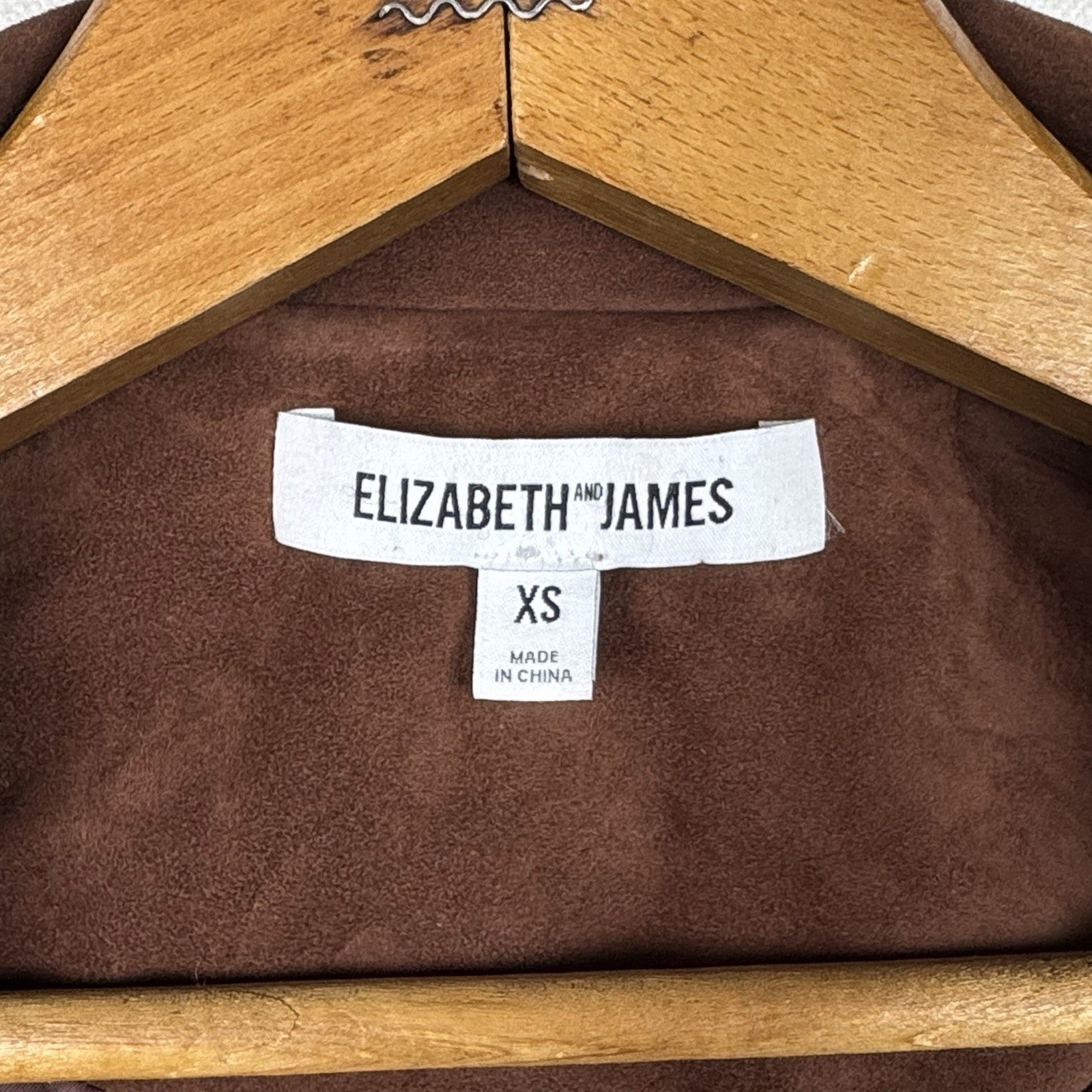Elizabeth and James Long Suede 100% Real Leather Jacket Size XS