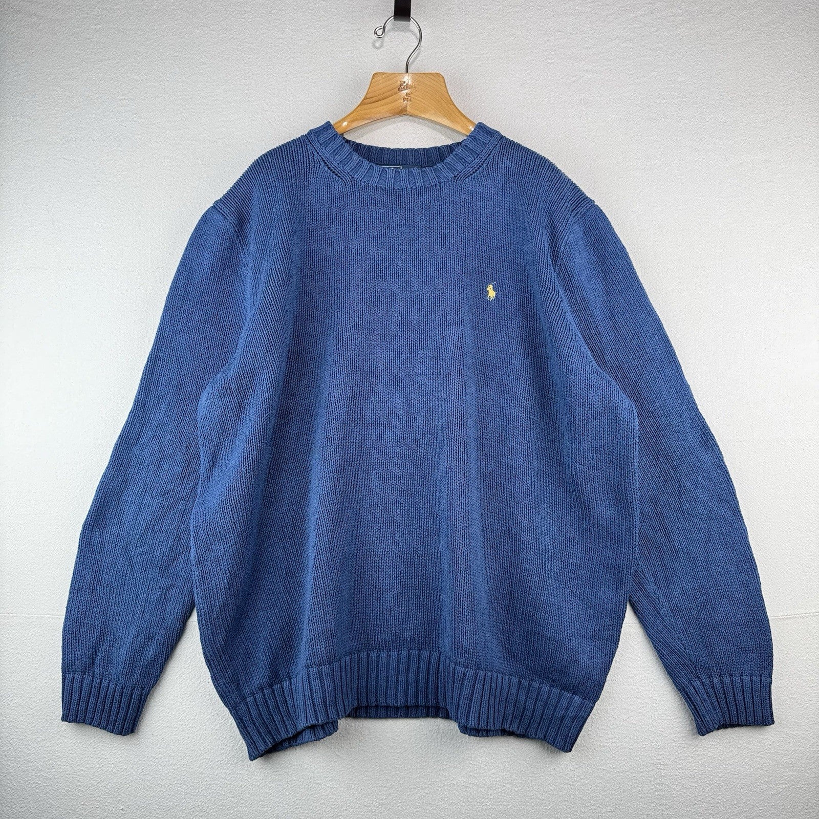 90’s Vintage Polo Ralph Lauren Sweater Men’s 3XLT Blue Knit Cotton